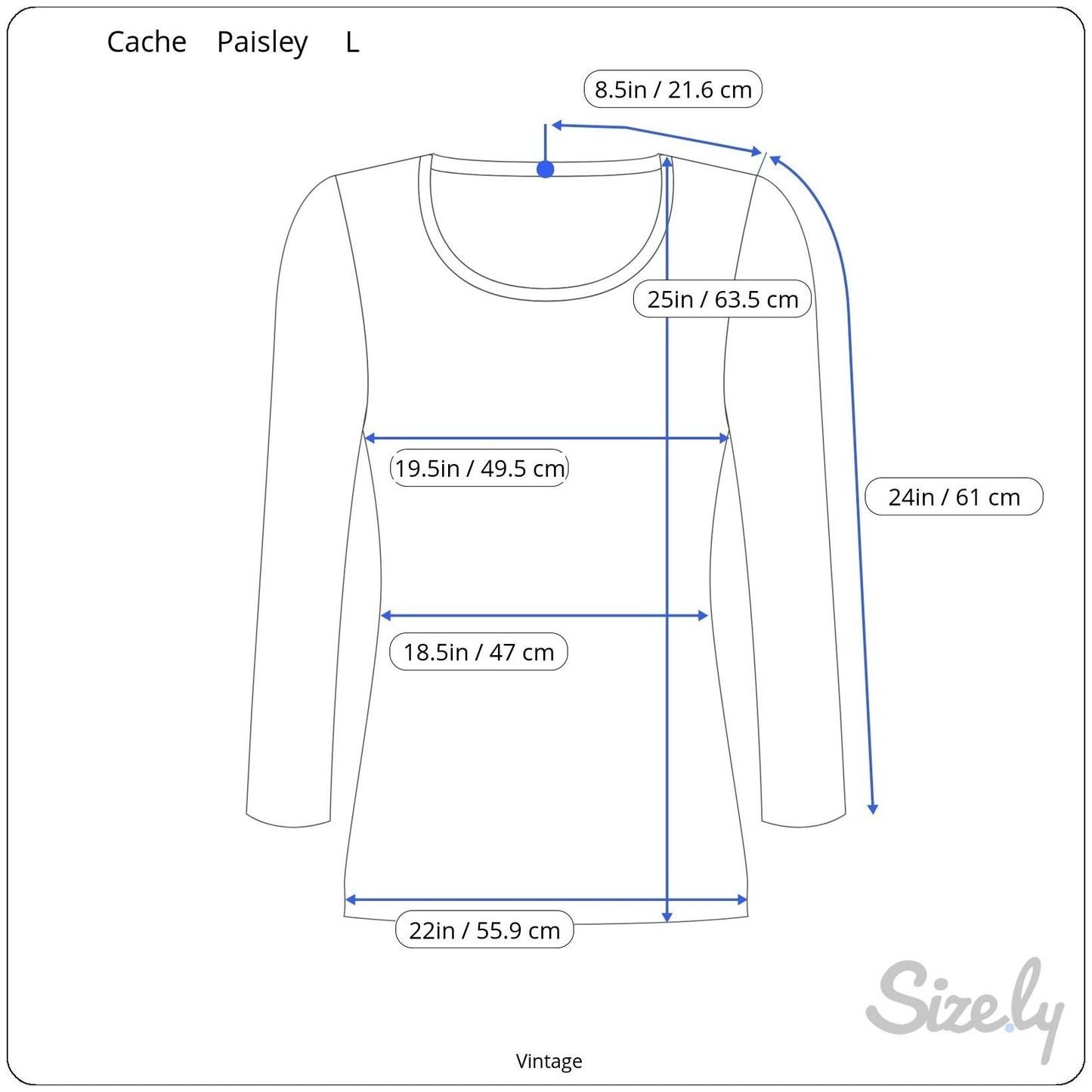 Cache Long Sleeve V-Neck Paisley Print Metal Beaded Stretch Shirt Blouse Top L