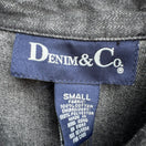 Switch Denim &amp; Co Womens Floral Embroidered Charcoal Gray Button-Up Denim Jacket New S 2 image