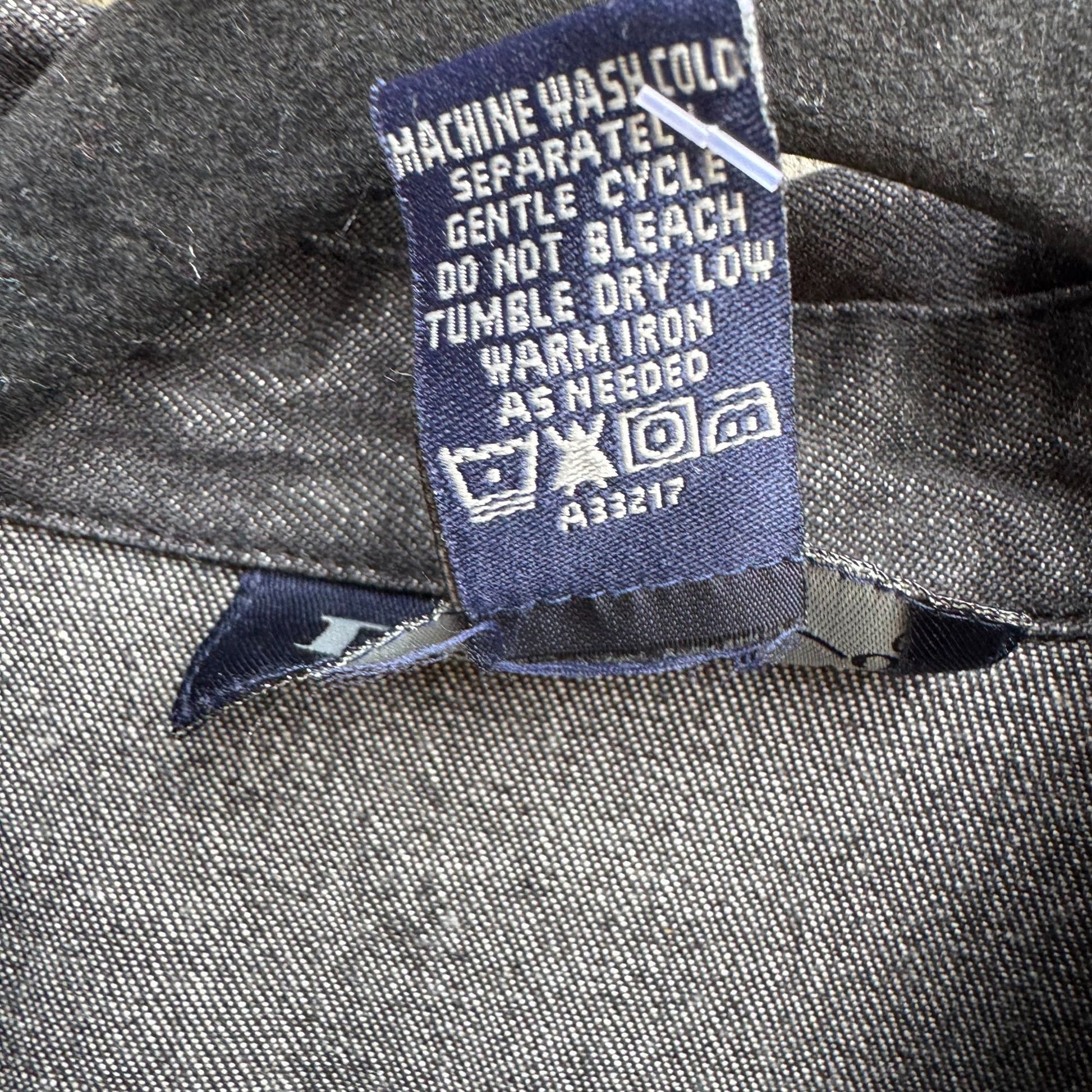 Denim & Co Womens Floral Embroidered Charcoal Gray Button-Up Denim Jacket New S