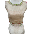 Switch Bollywood Elegant Formal Gold Texture Floral Lace Beaded Sleeveless Kurta Tunic 2 image