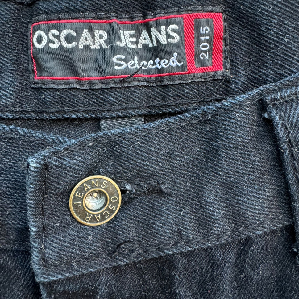 Oscar Jeans Selected 2015 Mens Black Denim Straight Leg Baggy Jeans 40" x 30"