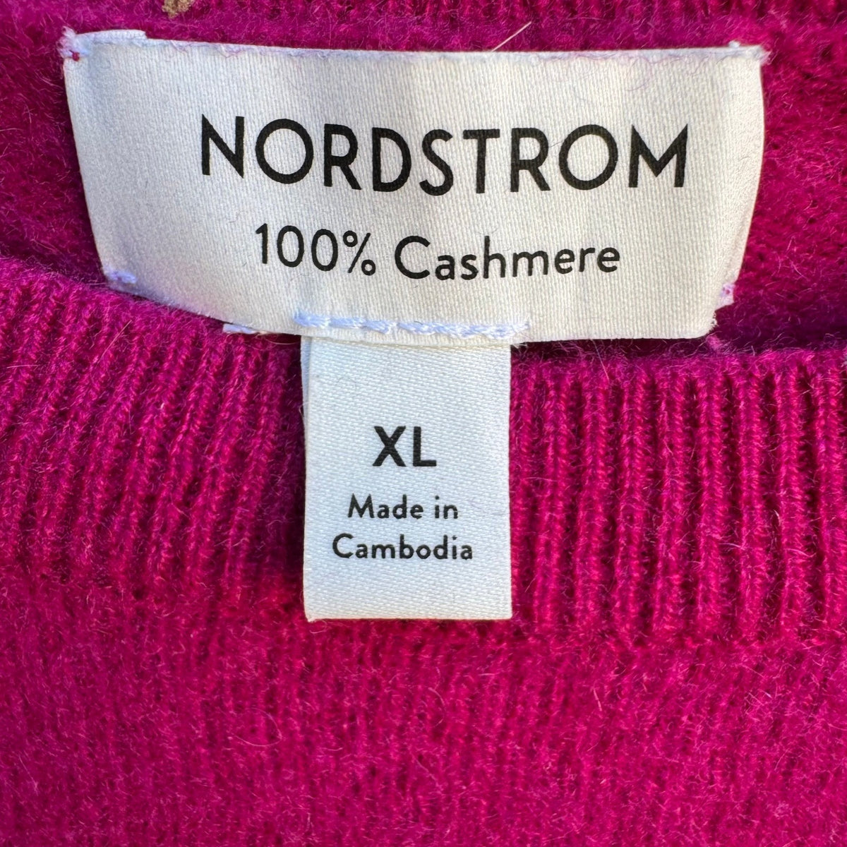 Nordstrom 100% Cashmere Quiet Luxury Minimalist Soft Girl Preppy Sweater Pink XL