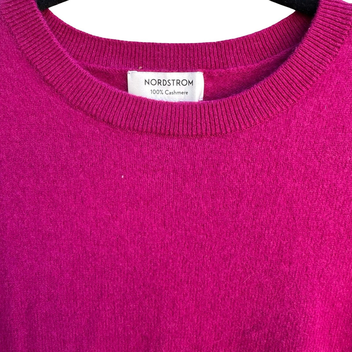 Nordstrom 100% Cashmere Quiet Luxury Minimalist Soft Girl Preppy Sweater Pink XL
