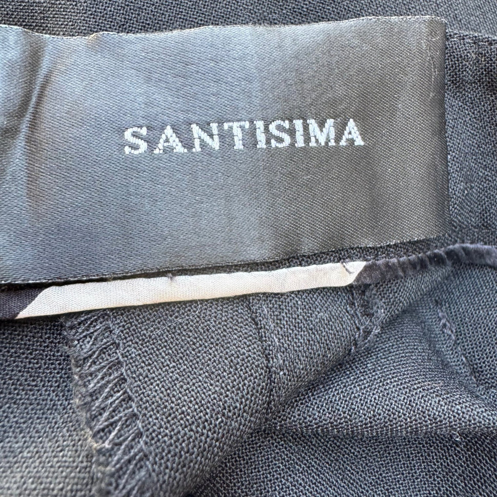 Santisima Vintage Y2K 90s Minimalist Black Wool Blend Tailored Flare Leg Pants 4