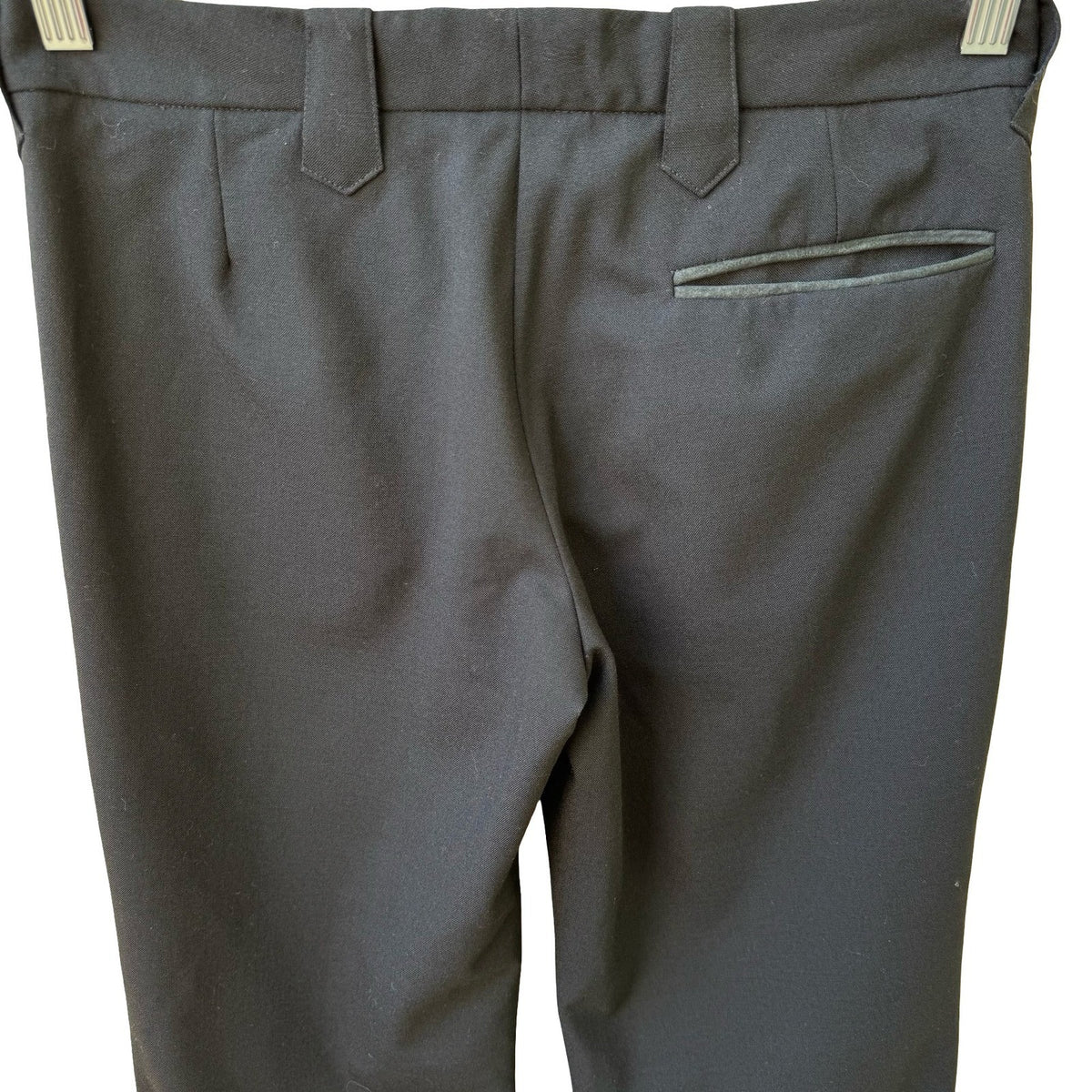 Santisima Vintage Y2K 90s Minimalist Black Wool Blend Tailored Flare Leg Pants 4