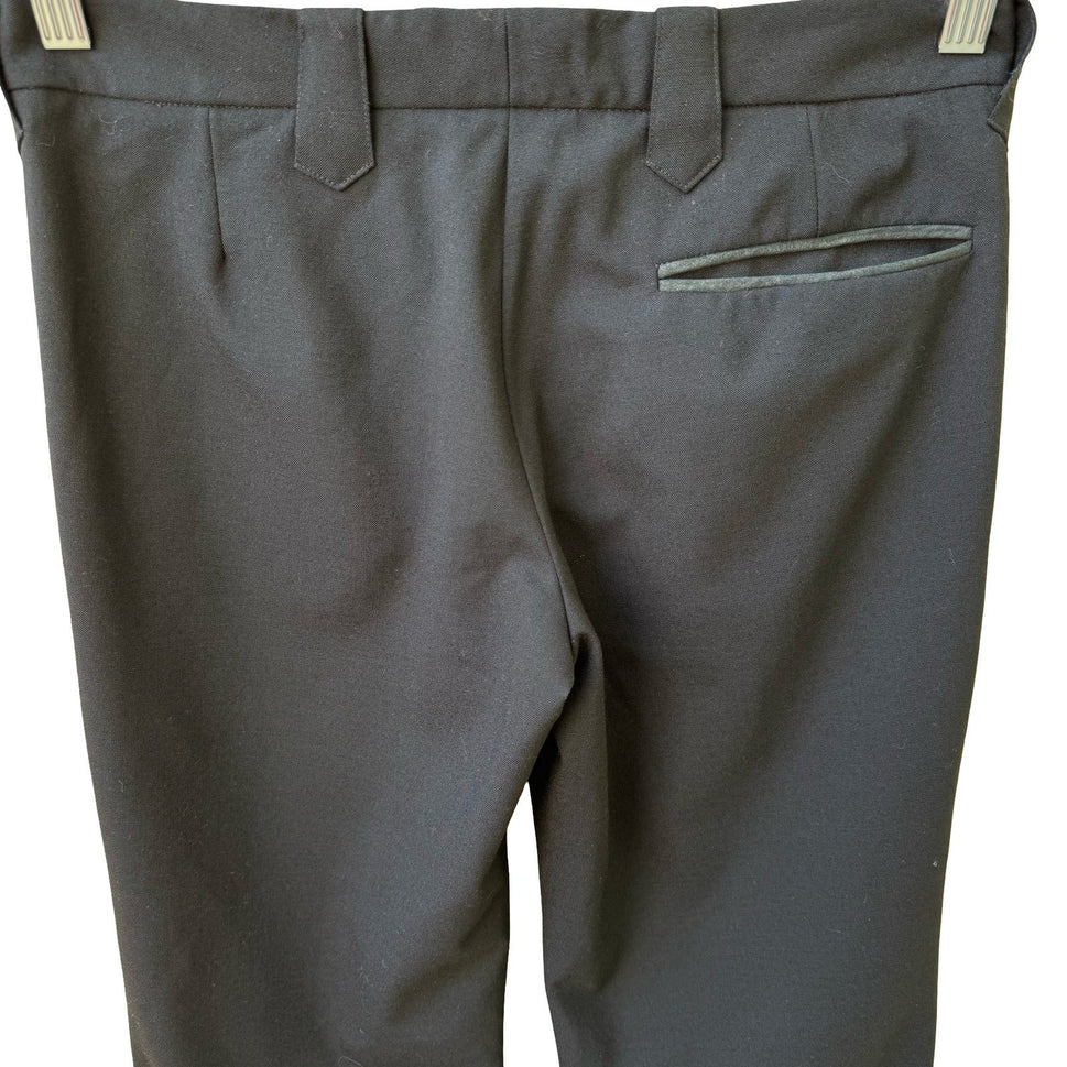 Santisima Vintage Y2K 90s Minimalist Black Wool Blend Tailored Flare Leg Pants 4