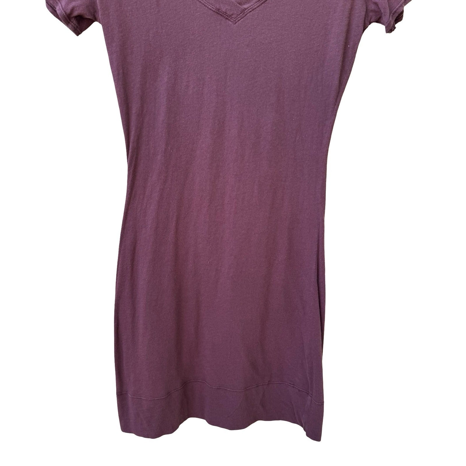 Y2K Minimalist Burgundy V-Neck Earthy Grunge Slim Fit Longline T-Shirt Tunic