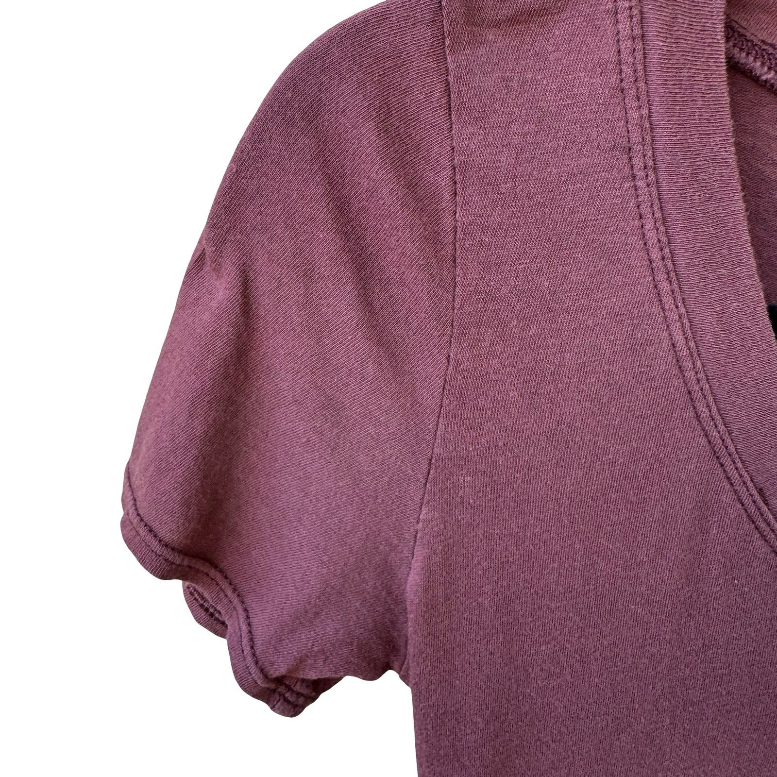 Y2K Minimalist Burgundy V-Neck Earthy Grunge Slim Fit Longline T-Shirt Tunic