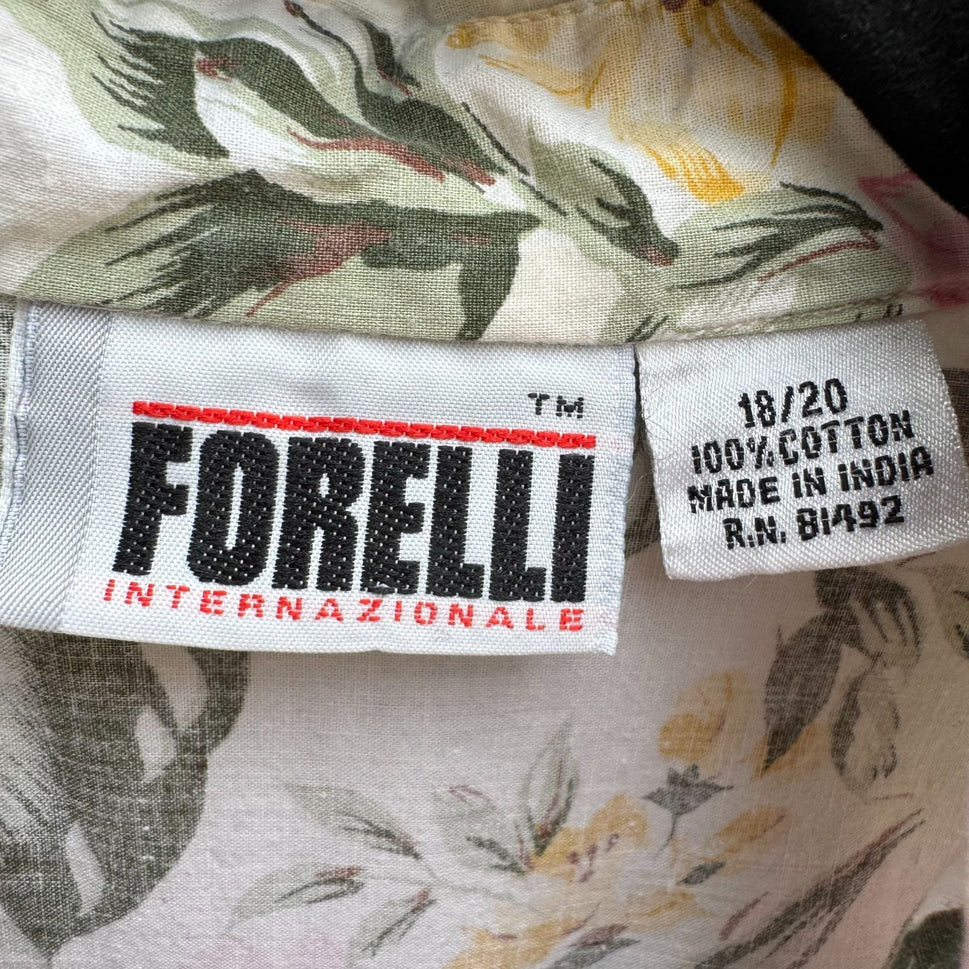 Forelli Womens Floral Pink Yellow Floral Hawaiian Short Sleeve Button-Up Shirt 18/20