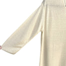 Switch IKI Womens Cream V-Neck Lightweight Italian Linen Knit 3/4 Sleeve Pullover Top L 3 image