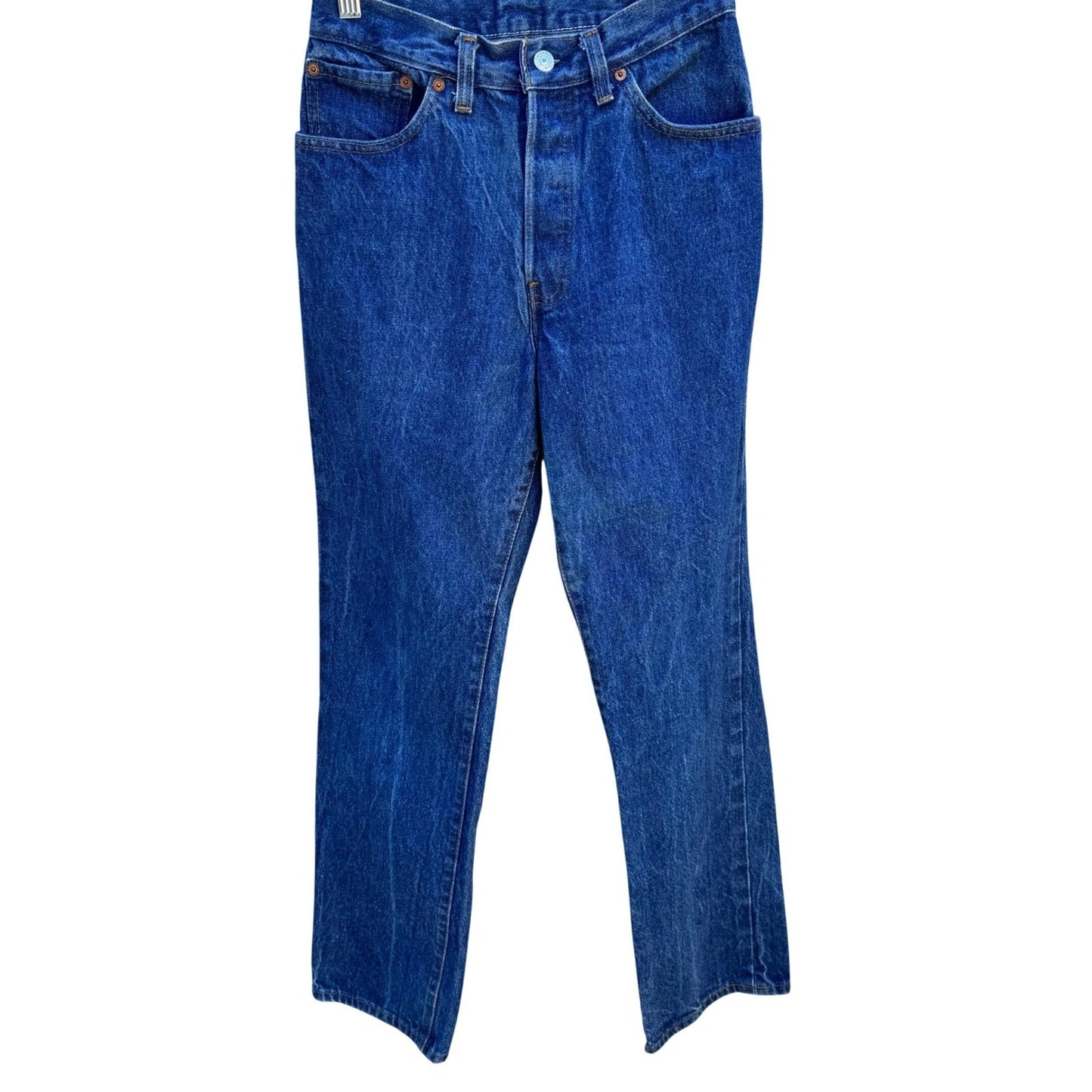 Levis 501 Vintage 80s Straight Leg Jeans Blue Medium Wash Button Fly Denim Pants