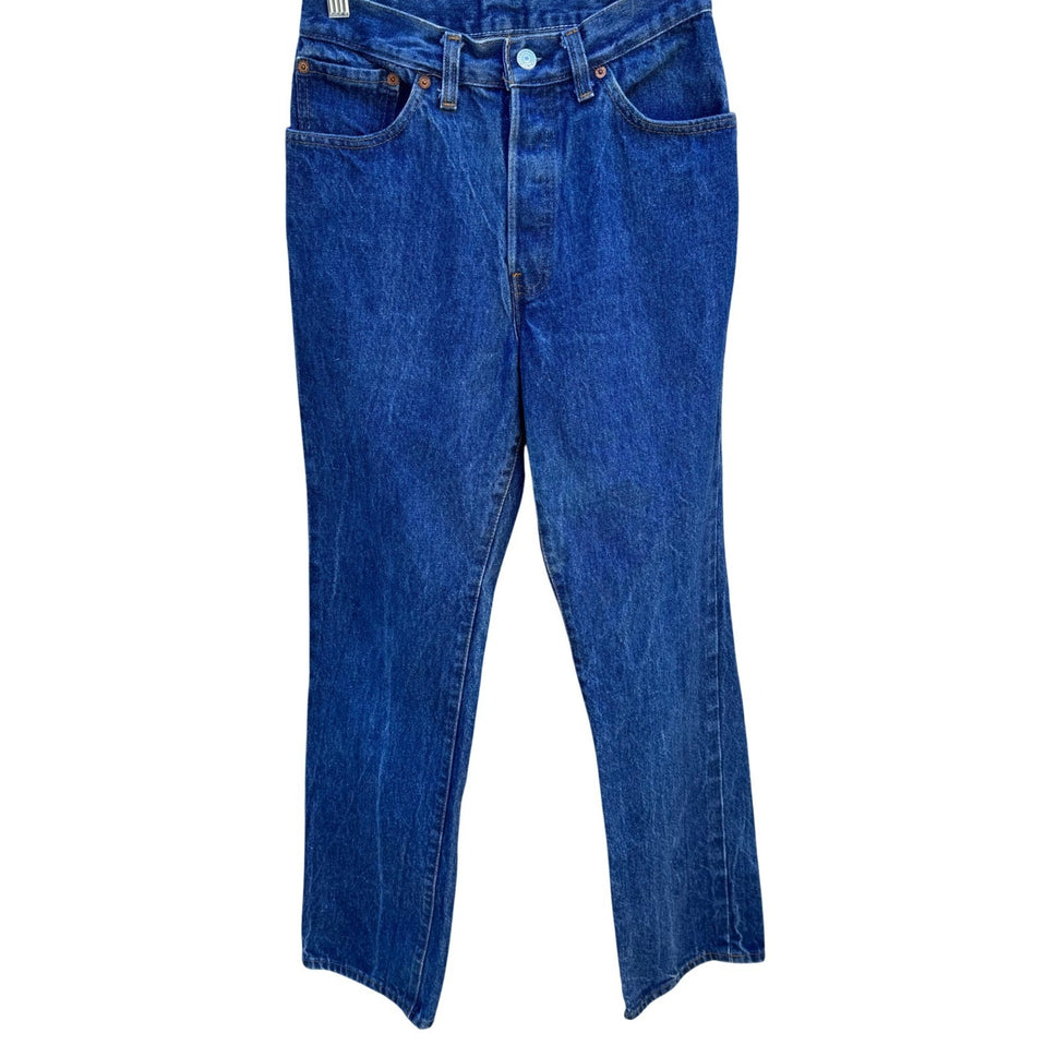 Levis 501 Vintage 80s Straight Leg Jeans Blue Medium Wash Button Fly Denim Pants