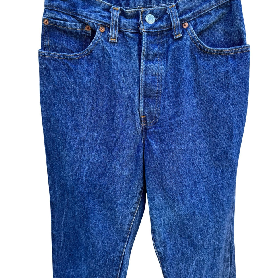 Levis 501 Vintage 80s Straight Leg Jeans Blue Medium Wash Button Fly Denim Pants