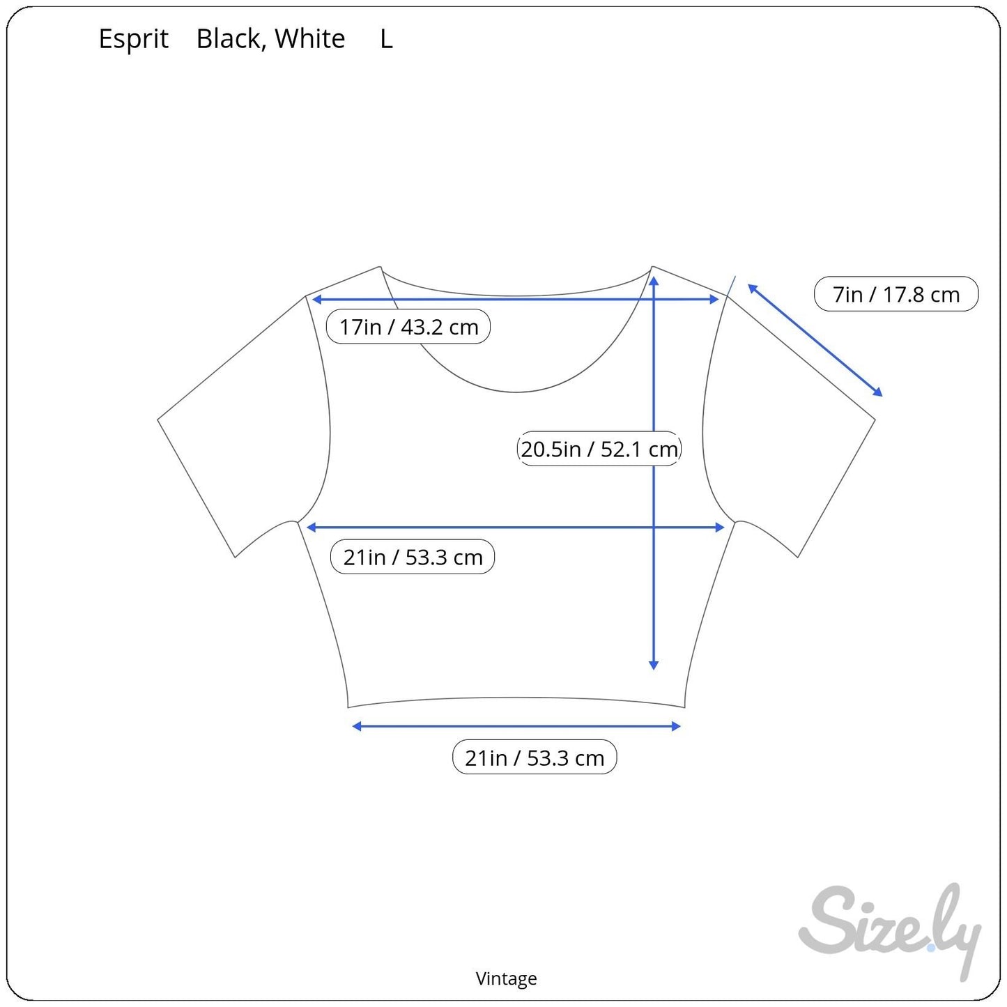 Esprit Vintage 80s 90s Black White Collar Retro Chic Preppy Crop Polo Shirt L