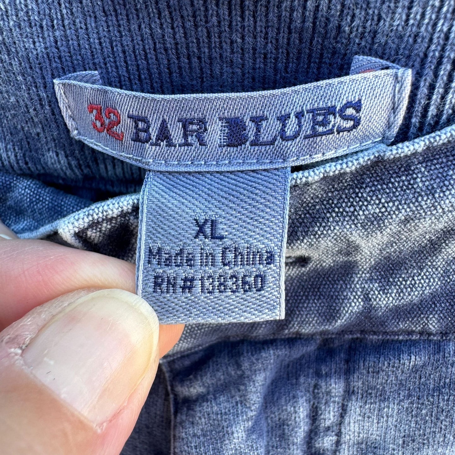 32 Bar Blues Mens XL Acid Wash Button Zip Slash Pocket Denim Look Jeggings