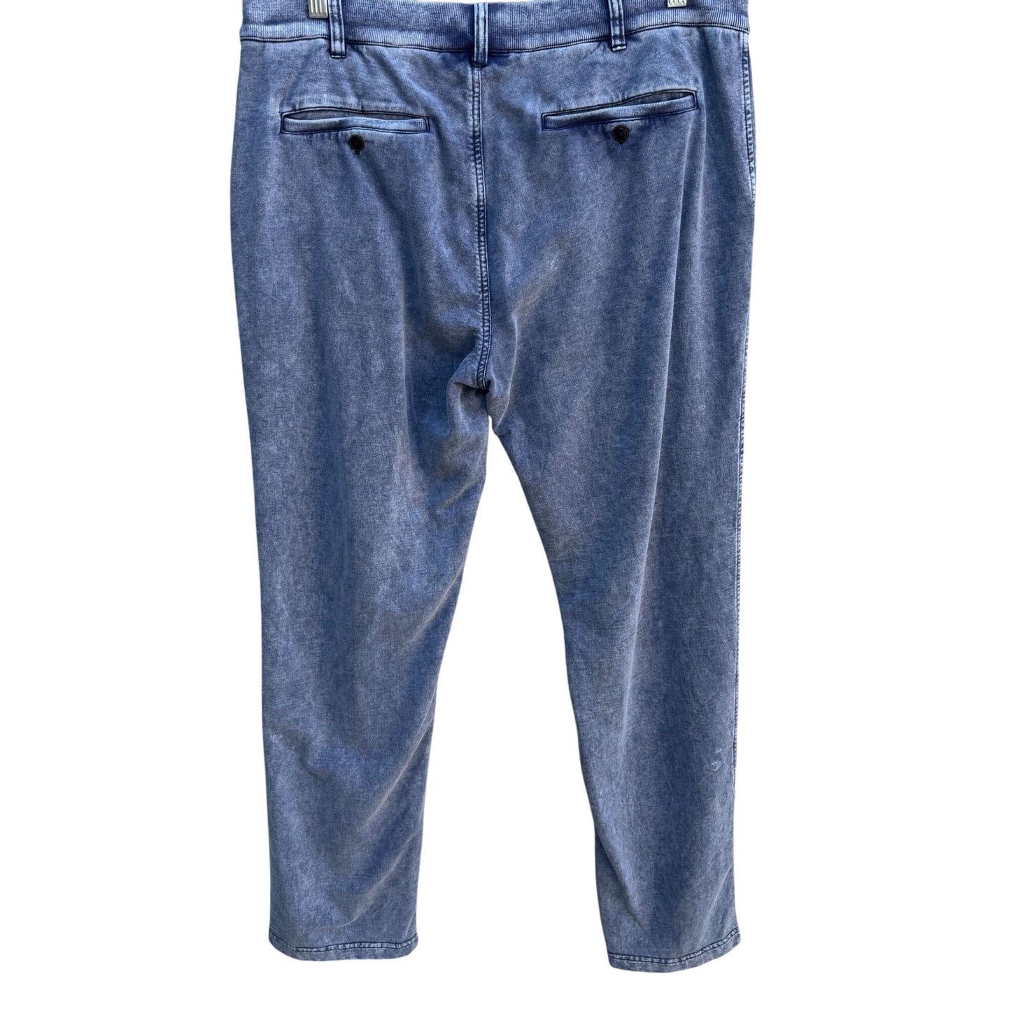 32 Bar Blues Mens XL Acid Wash Button Zip Slash Pocket Denim Look Jeggings