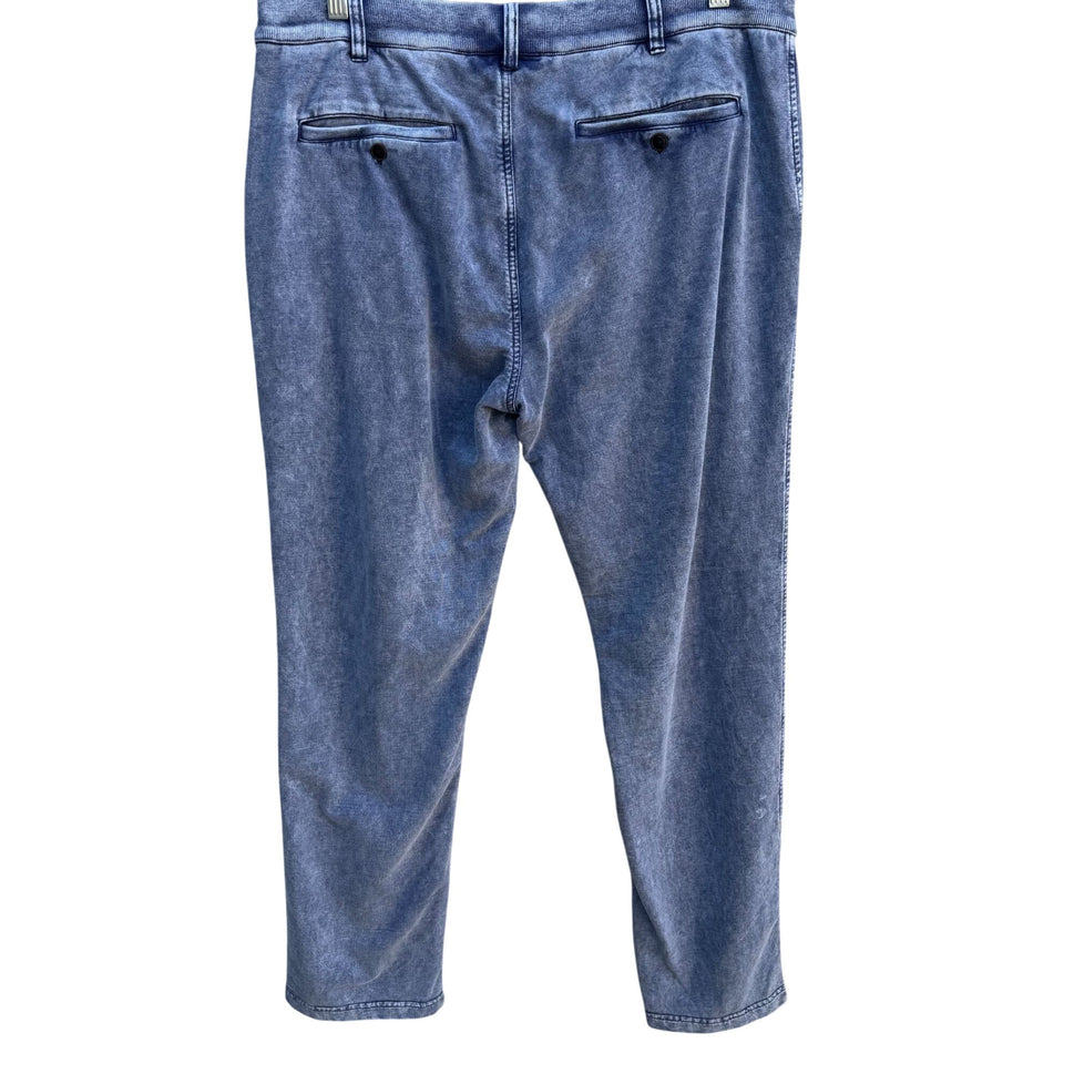 32 Bar Blues Mens XL Acid Wash Button Zip Slash Pocket Denim Look Jeggings