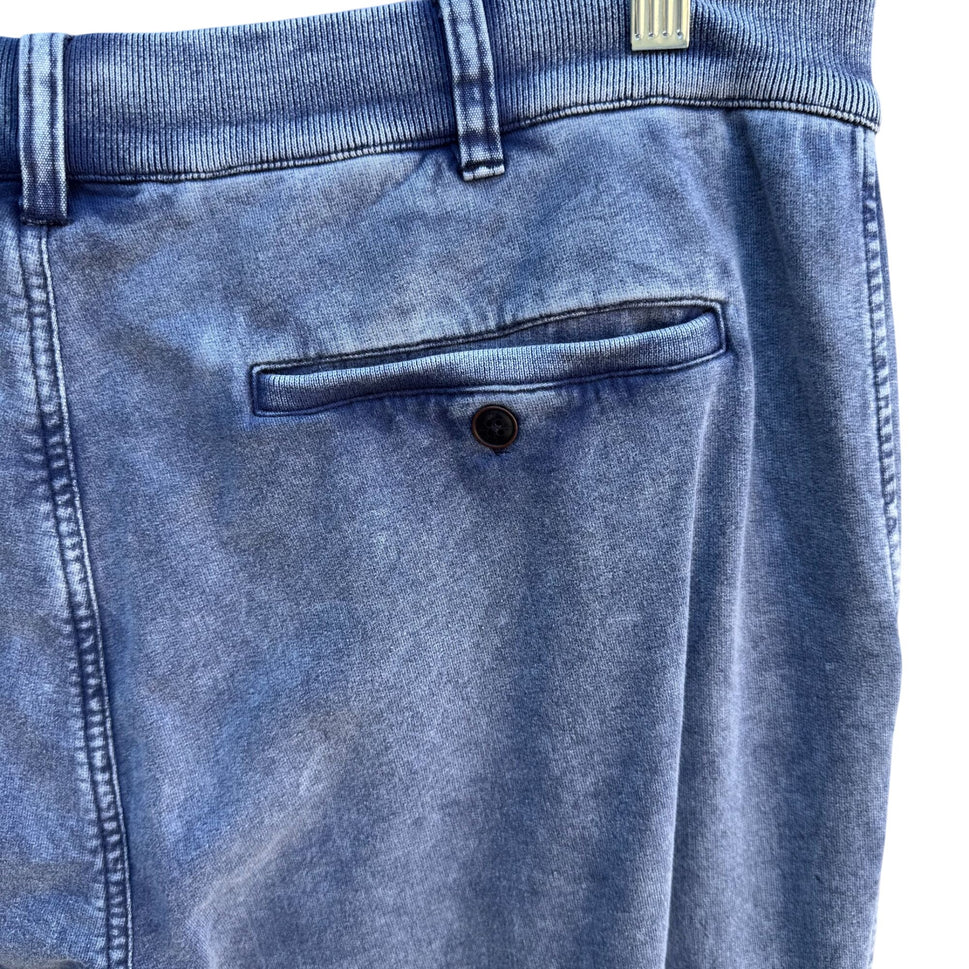 32 Bar Blues Mens XL Acid Wash Button Zip Slash Pocket Denim Look Jeggings