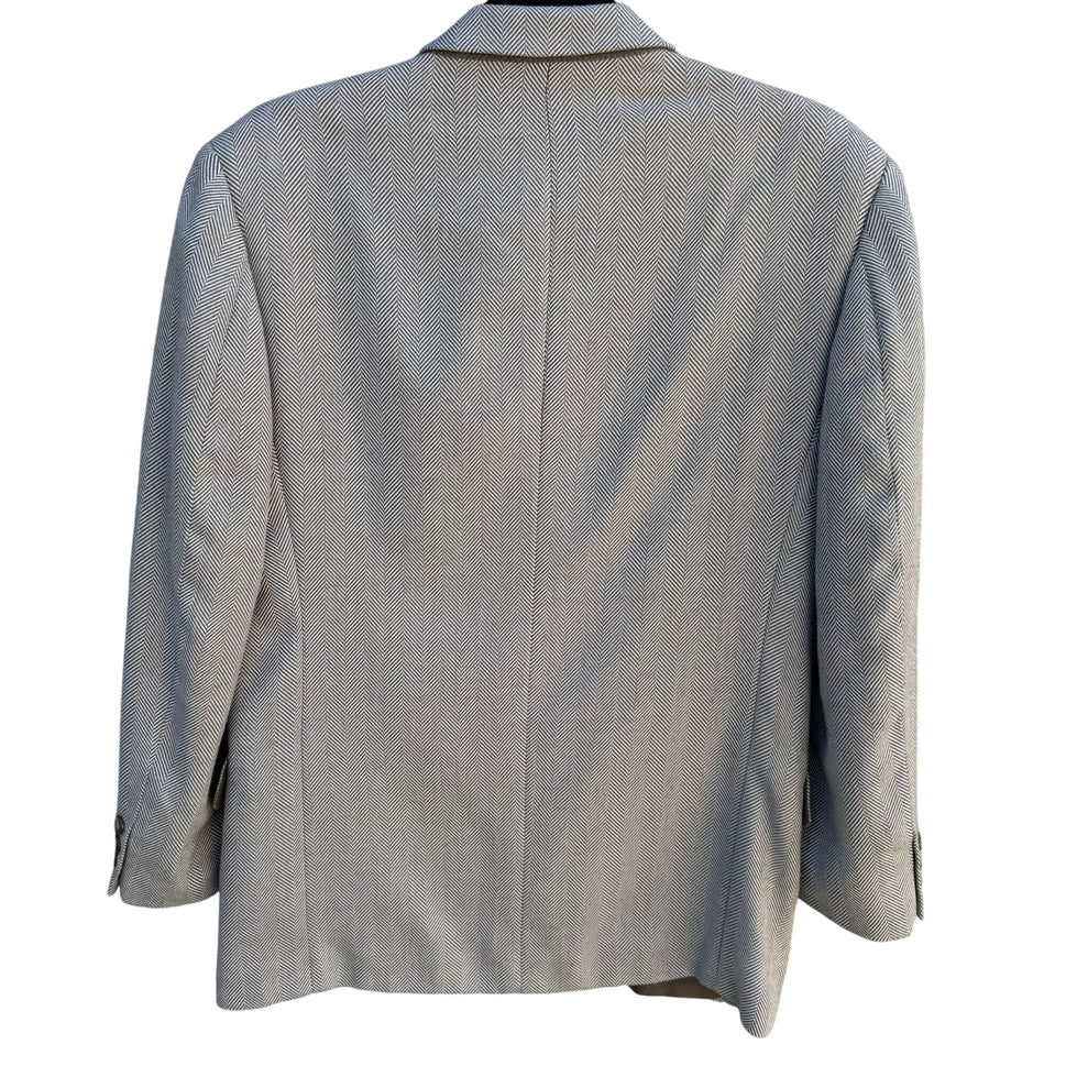 Venezia Vintage Mens Tan Two Button Single Breasted Herringbone Blazer Jacket 36