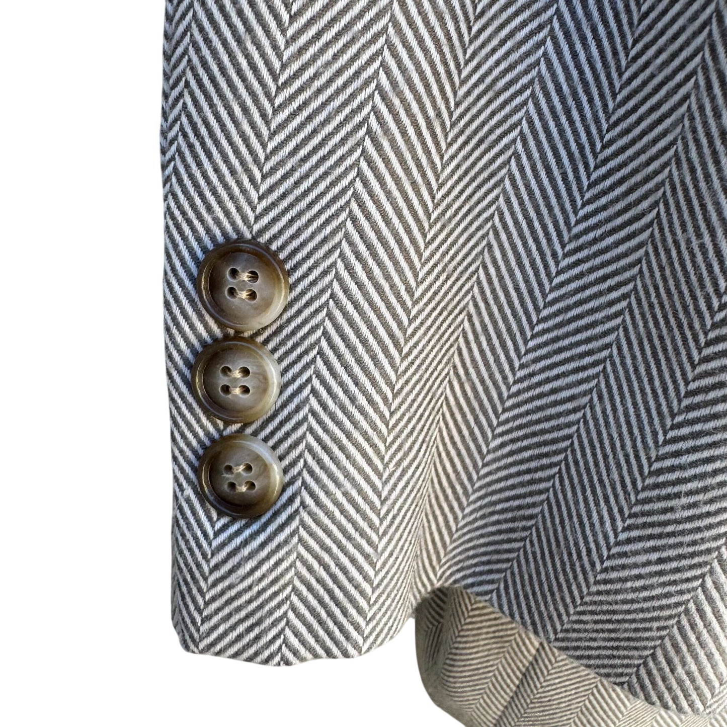 Venezia Vintage Mens Tan Two Button Single Breasted Herringbone Blazer Jacket 36