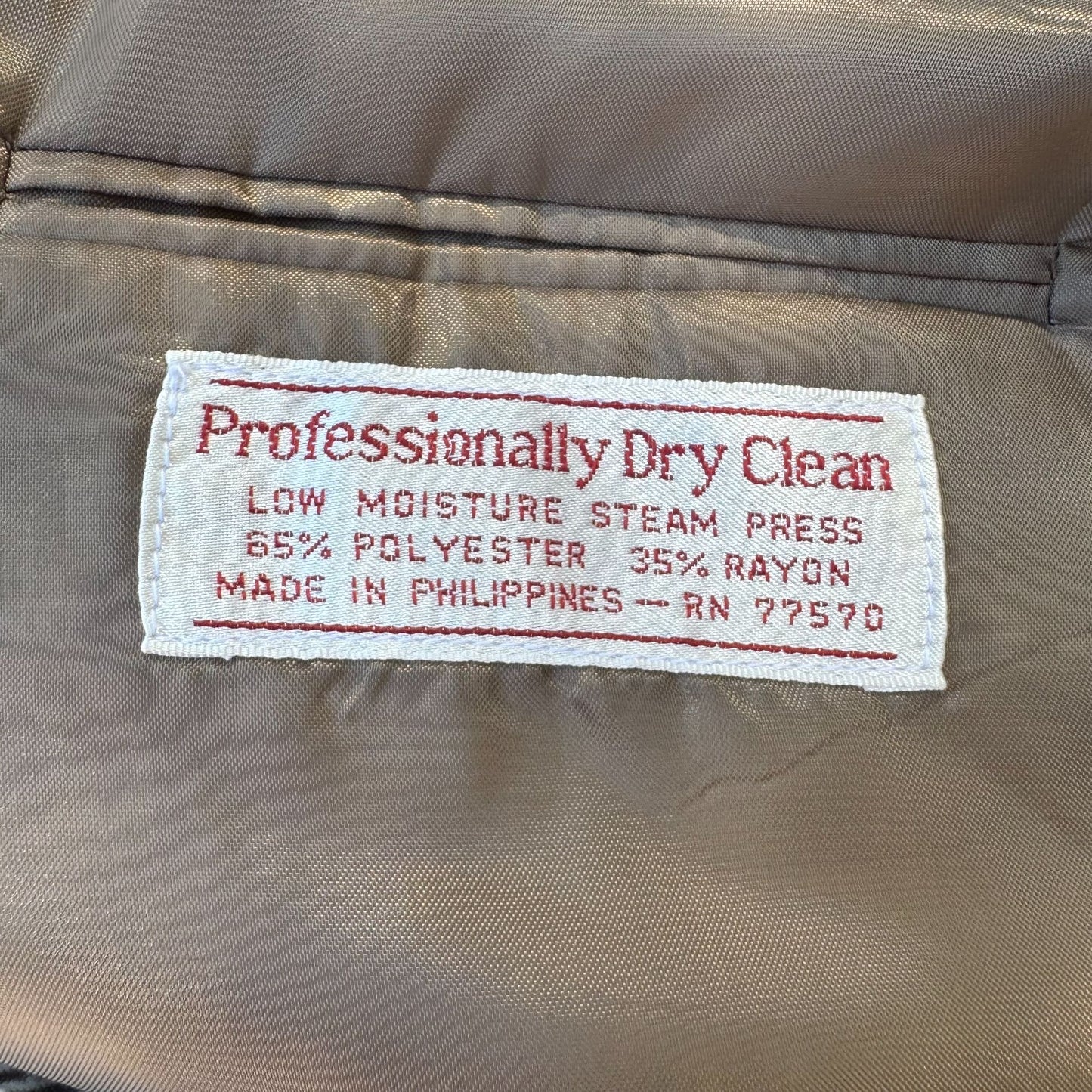 Venezia Vintage Mens Tan Two Button Single Breasted Herringbone Blazer Jacket 36