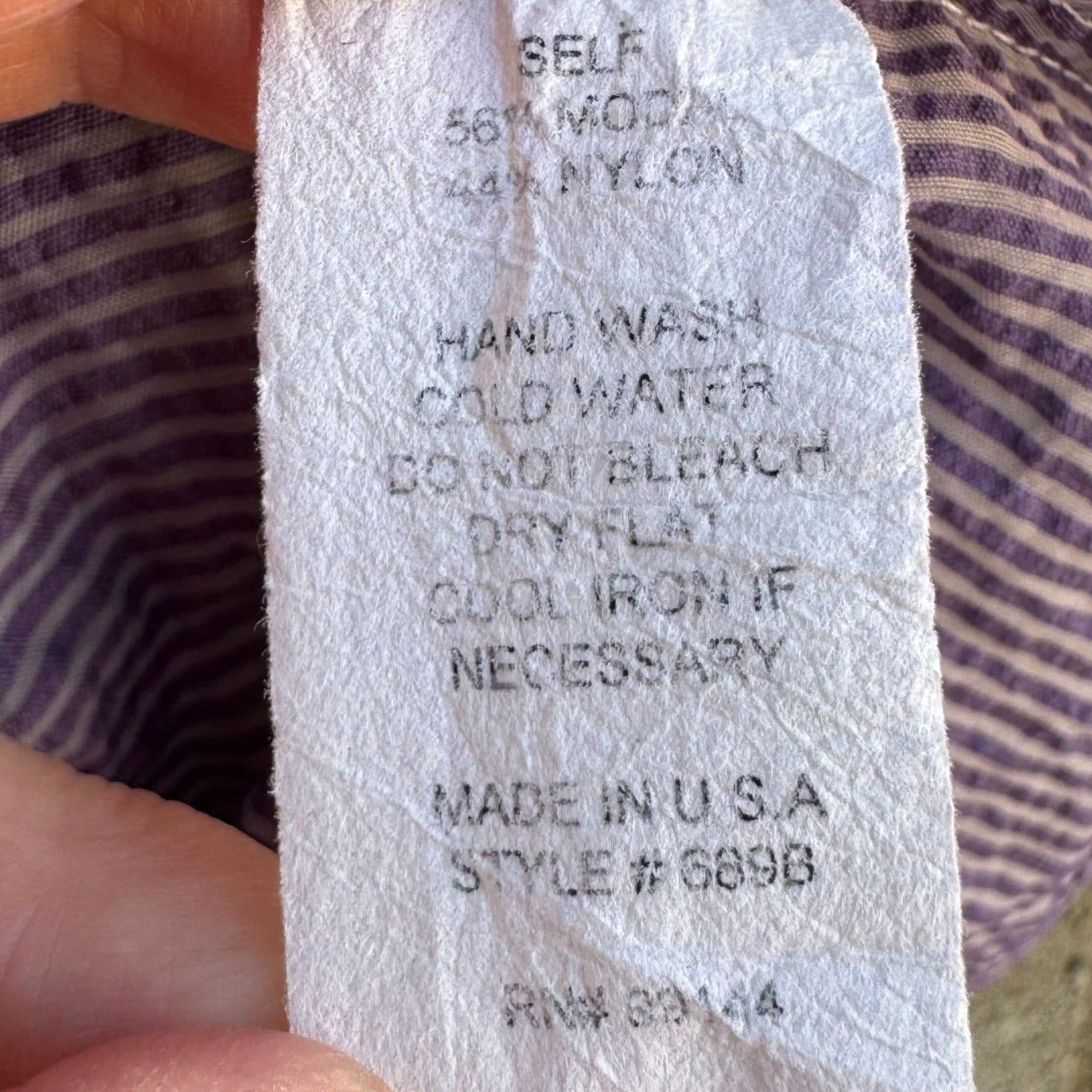 Lapis Y2K Womens Purple Striped Sleeveless Preppy Cottage Ruffle Blouse Shirt M