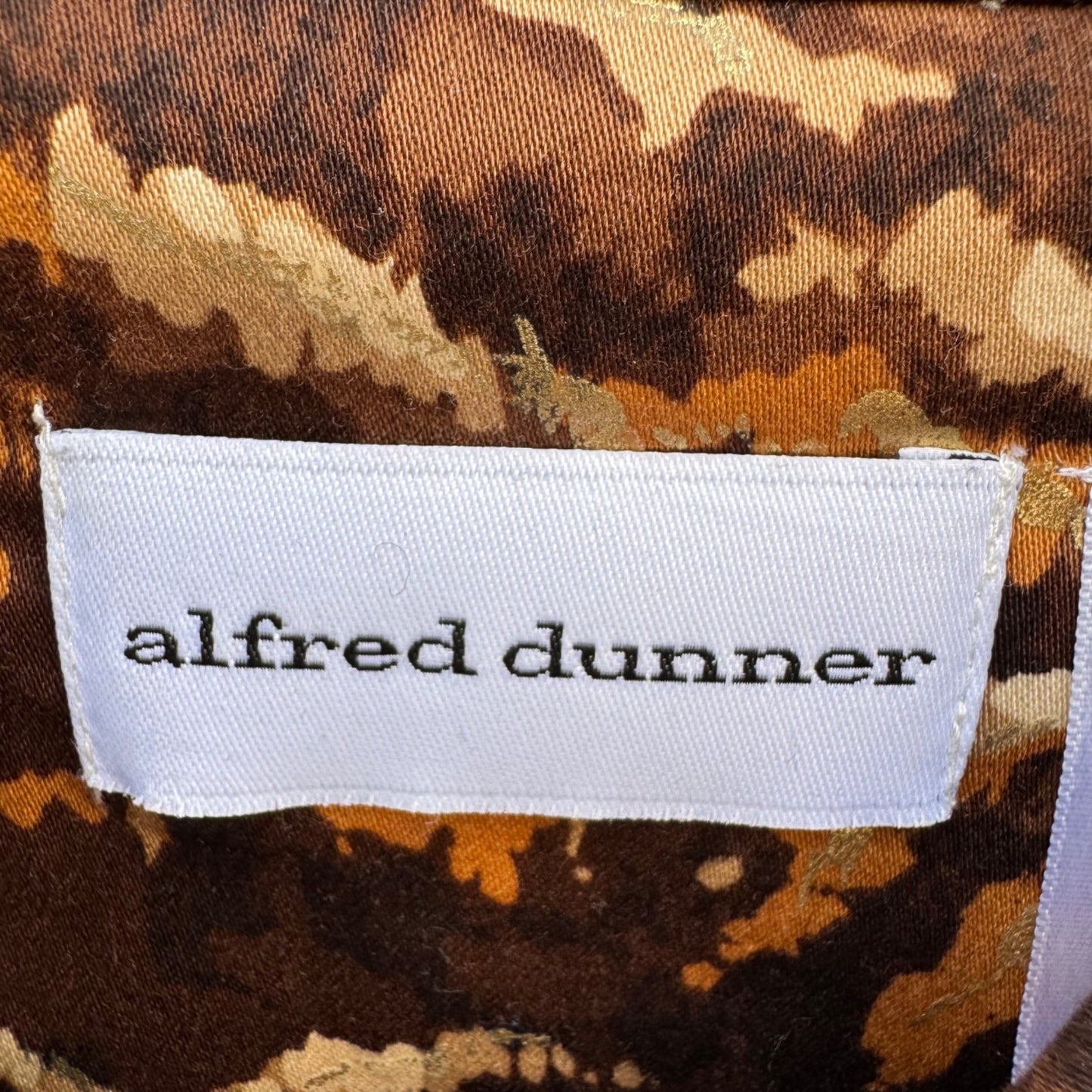 Alfred Dunner Vintage Womens Brown Tan Abstract Animal Print Zip Bomber Jacket