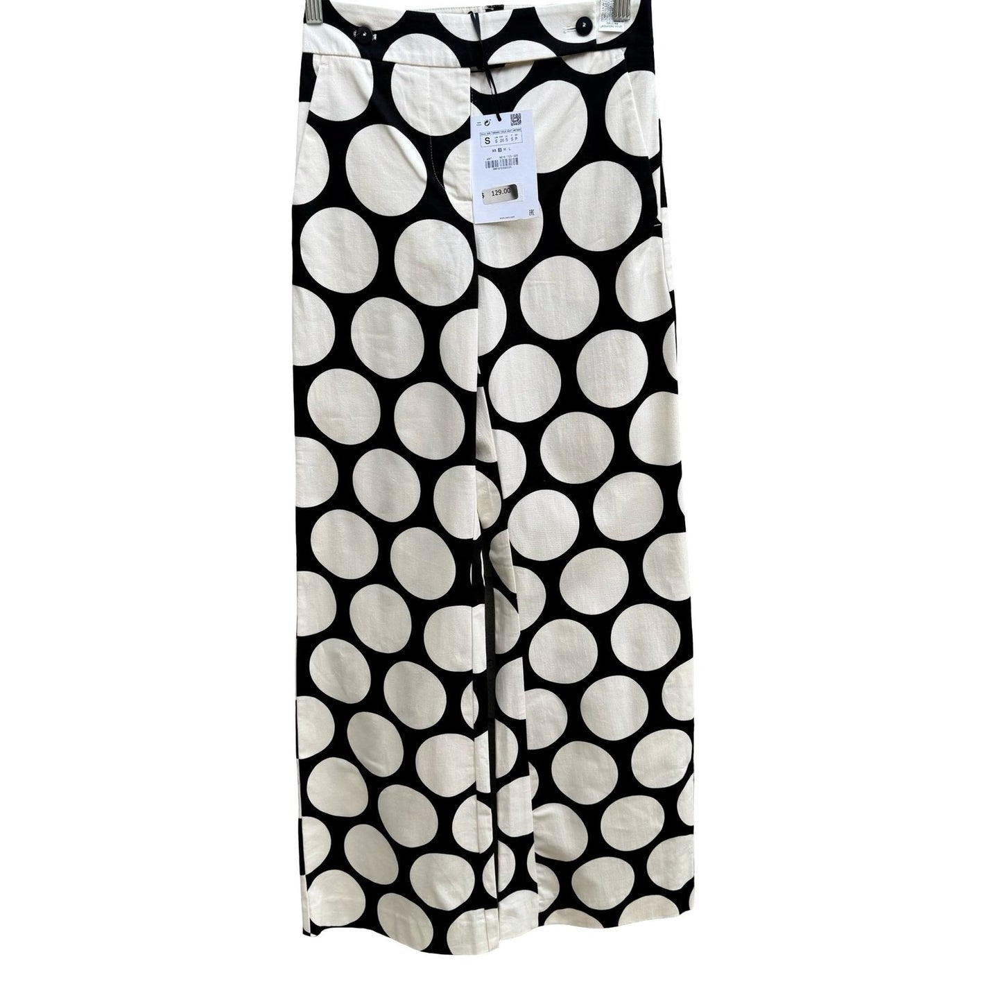 Zara Studio Polka Dot Avant Garde Mod Wide Leg Pant Statement Fashion Piece NEW