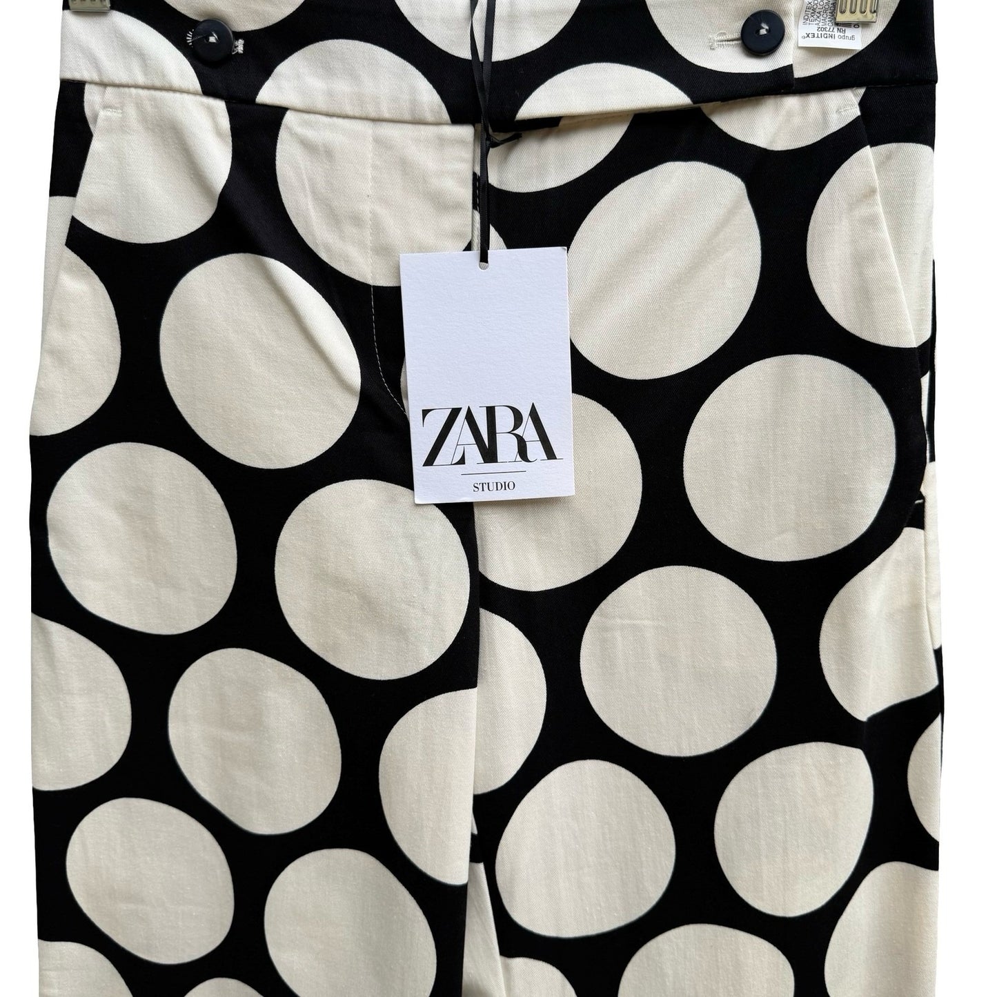 Zara Studio Polka Dot Avant Garde Mod Wide Leg Pant Statement Fashion Piece NEW