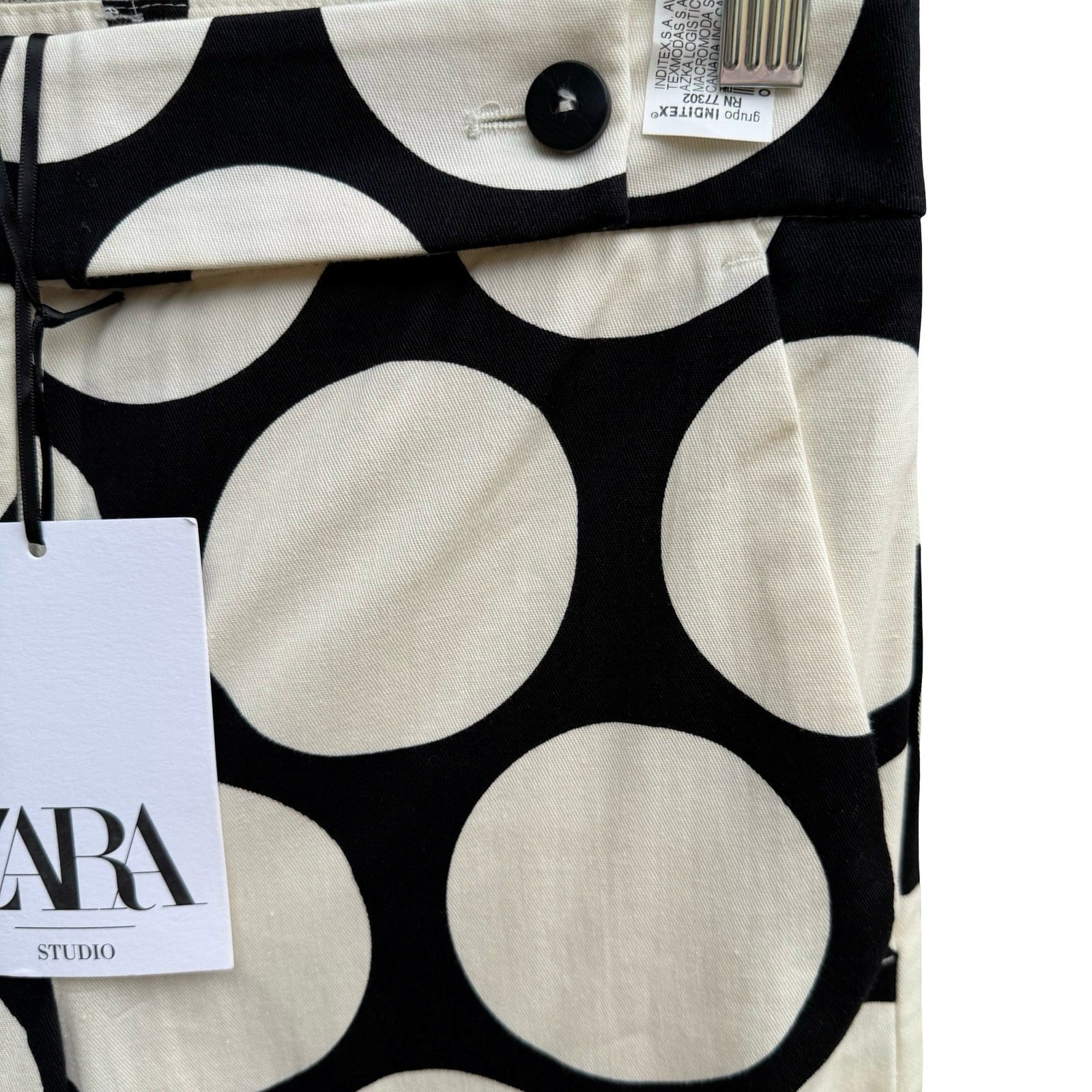 Zara Studio Polka Dot Avant Garde Mod Wide Leg Pant Statement Fashion Piece NEW