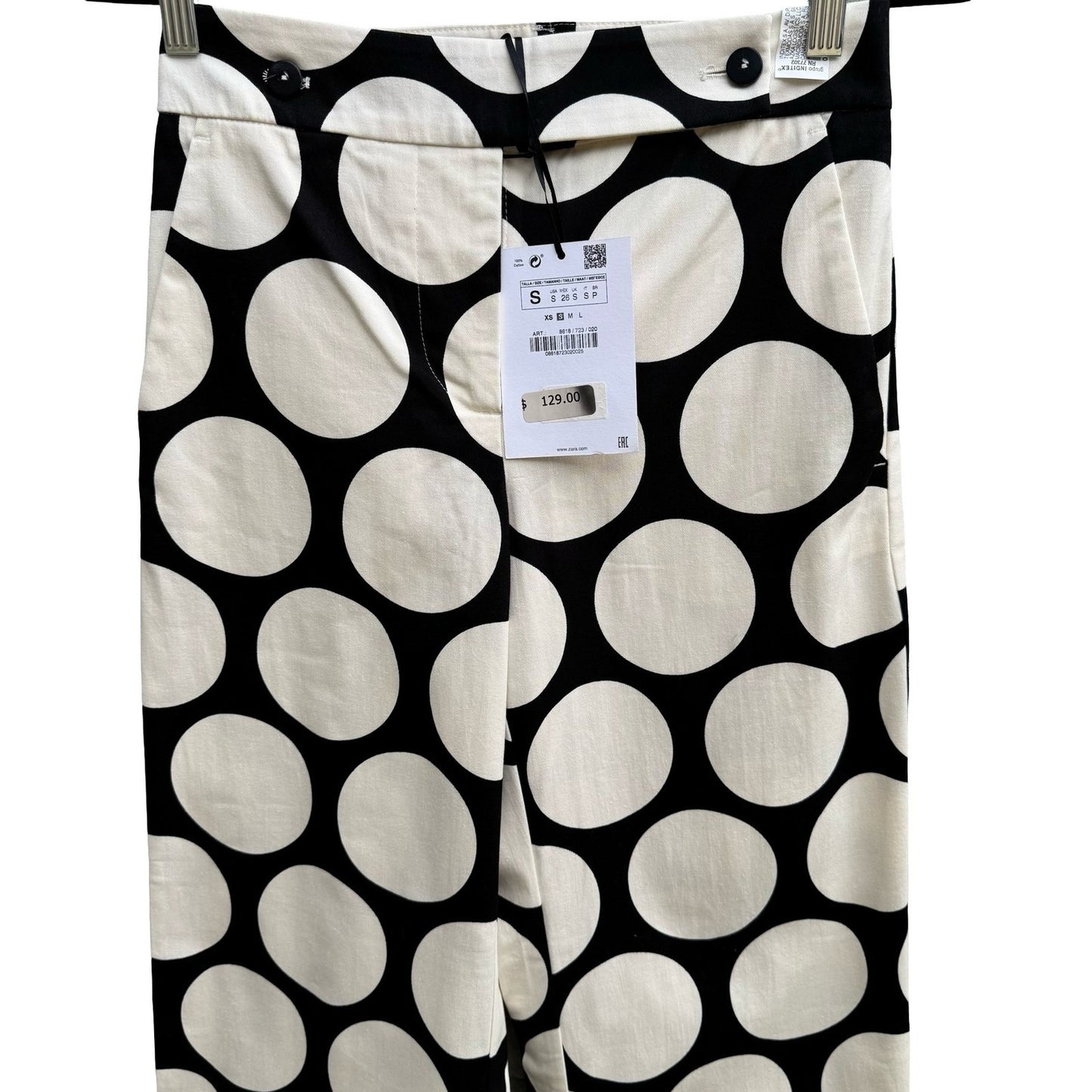 Zara Studio Polka Dot Avant Garde Mod Wide Leg Pant Statement Fashion Piece NEW
