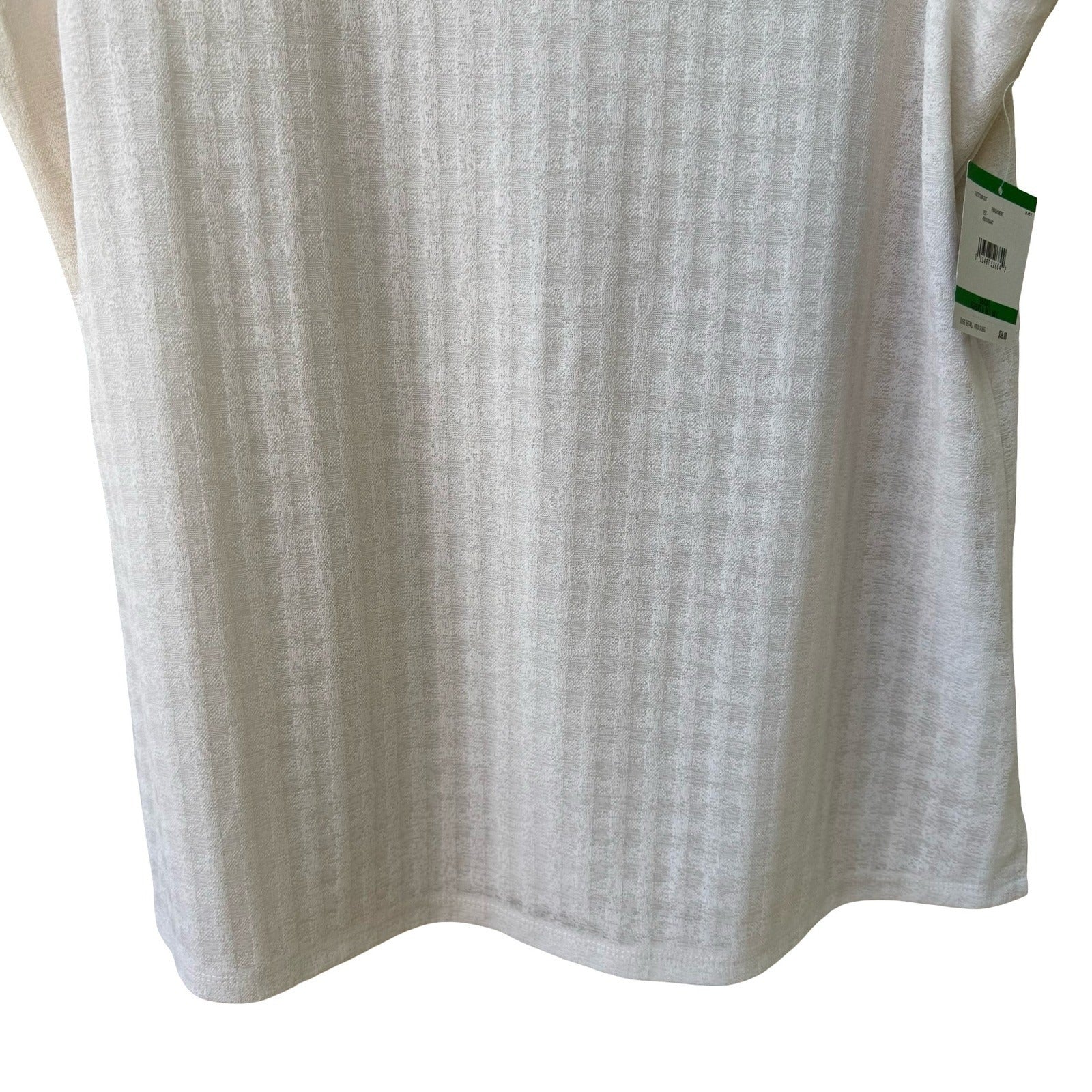Kasper Minimalist Layering Textured Knit Sleeveless Scoop Neck Blouse L NEW