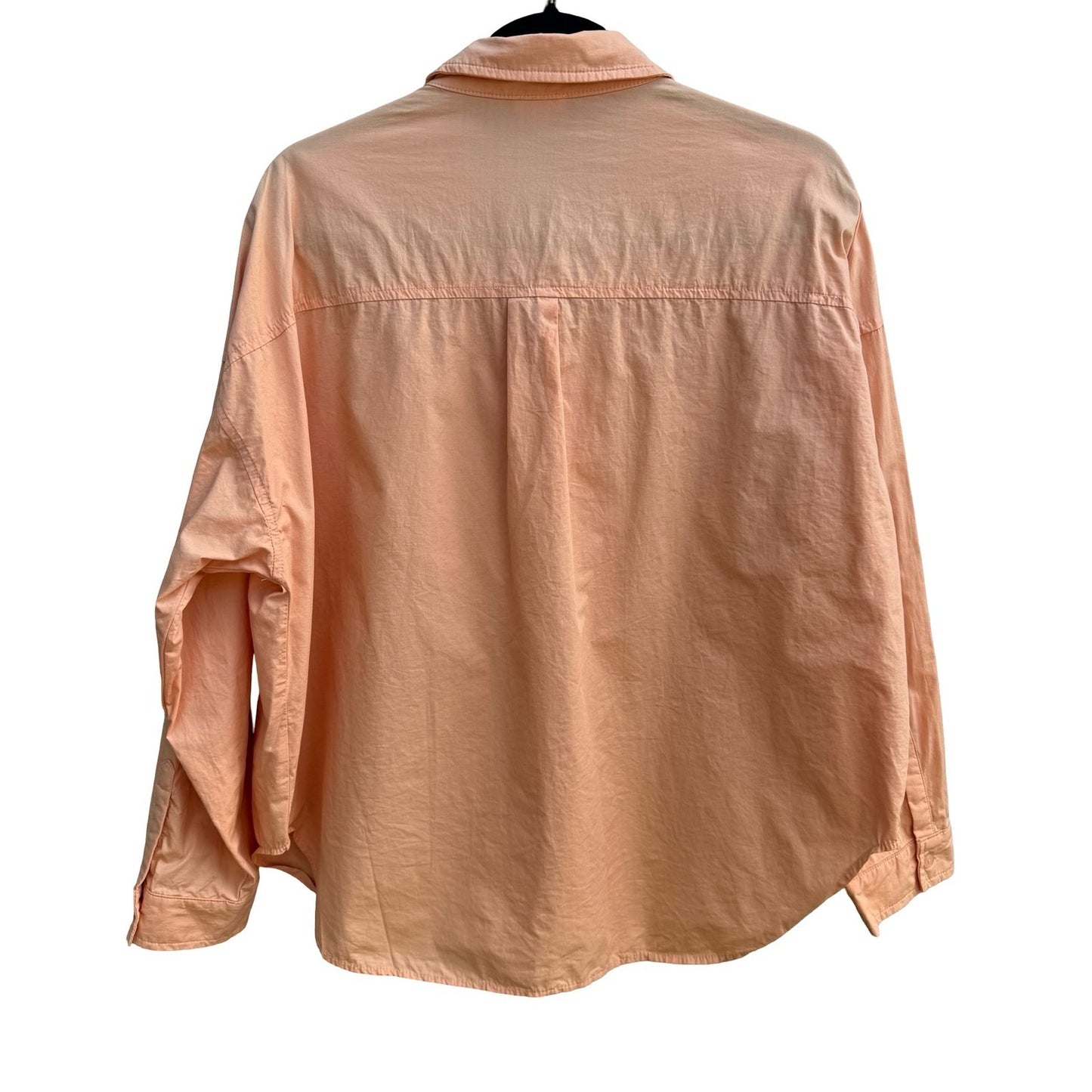 Le Lis Collection Coastal 100% Cotton Minimalist Shirt Oversized Pastel Peach M