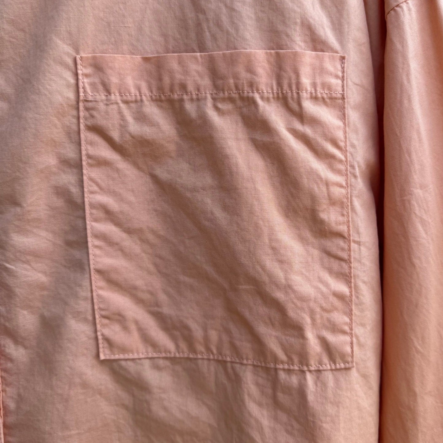 Le Lis Collection Coastal 100% Cotton Minimalist Shirt Oversized Pastel Peach M