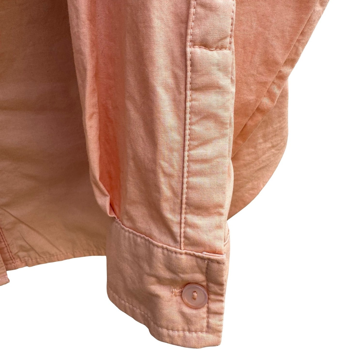 Le Lis Collection Coastal 100% Cotton Minimalist Shirt Oversized Pastel Peach M