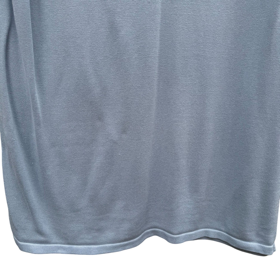 Terry Lewis Vintage Blue Sleeveless Knit Silk Cotton Blend Turtleneck Tunic Top S