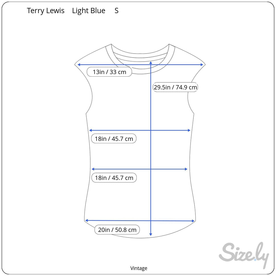 Terry Lewis Vintage Blue Sleeveless Knit Silk Cotton Blend Turtleneck Tunic Top S