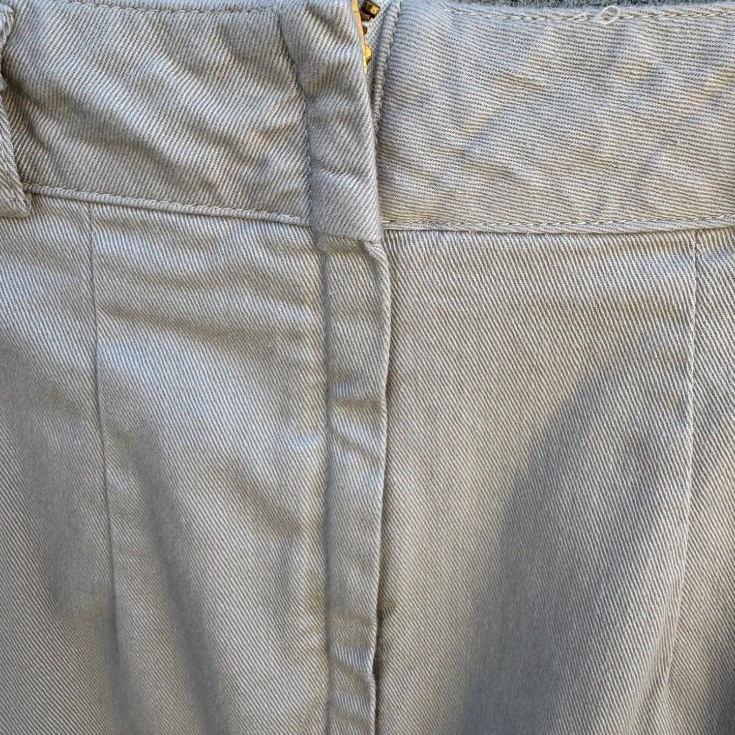 LizSport Vintage 80s Khaki Cotton V-Yoke Pencil Mini Skirt Tan Sz 2P USA Made