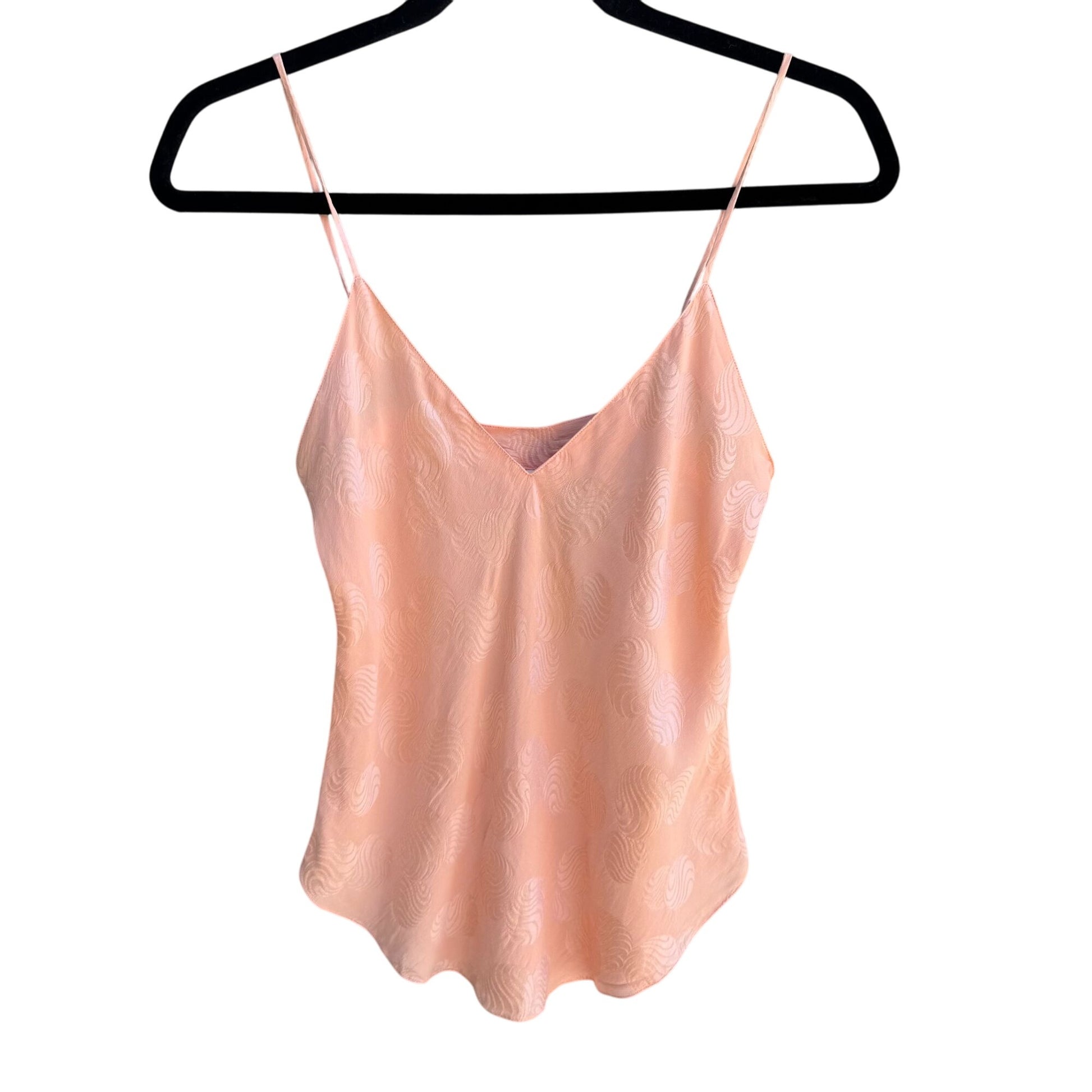 Victorias Secret Vintage Silk Peach Texture Swirl Lingerie Camisole Babydoll Top