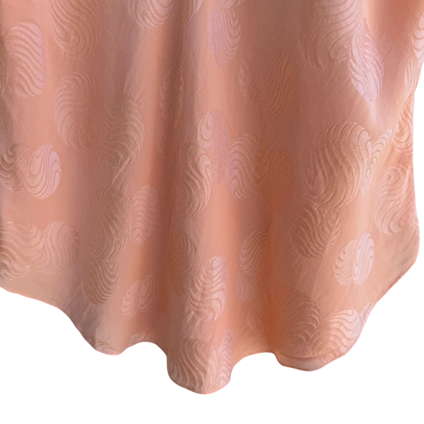 Victorias Secret Vintage Silk Peach Texture Swirl Lingerie Camisole Babydoll Top