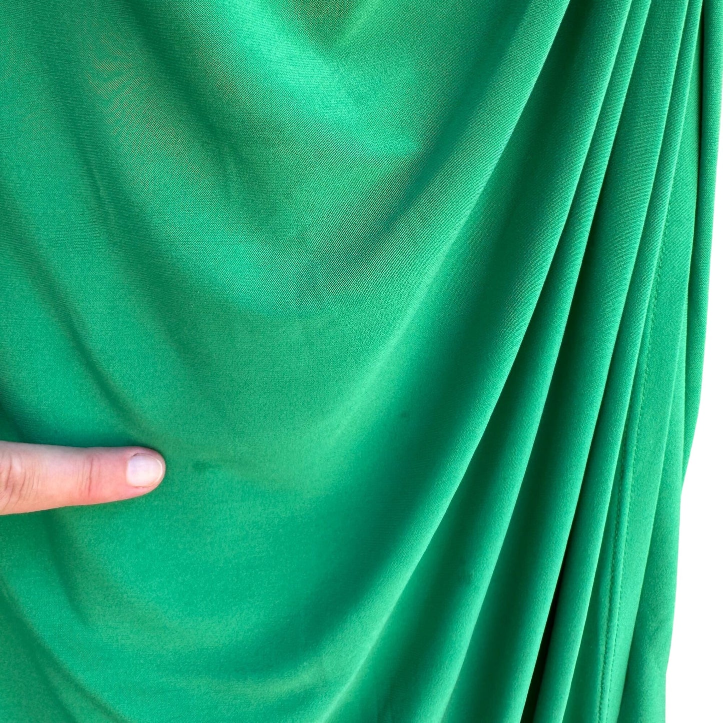 Lauren Ralph Lauren Womens Green Deep V Neck Draped Side Ruched Midi Dress 14