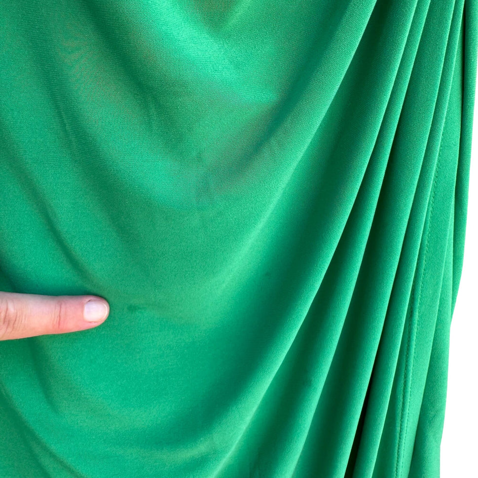 Lauren Ralph Lauren Womens Green Deep V Neck Draped Side Ruched Midi Dress 14