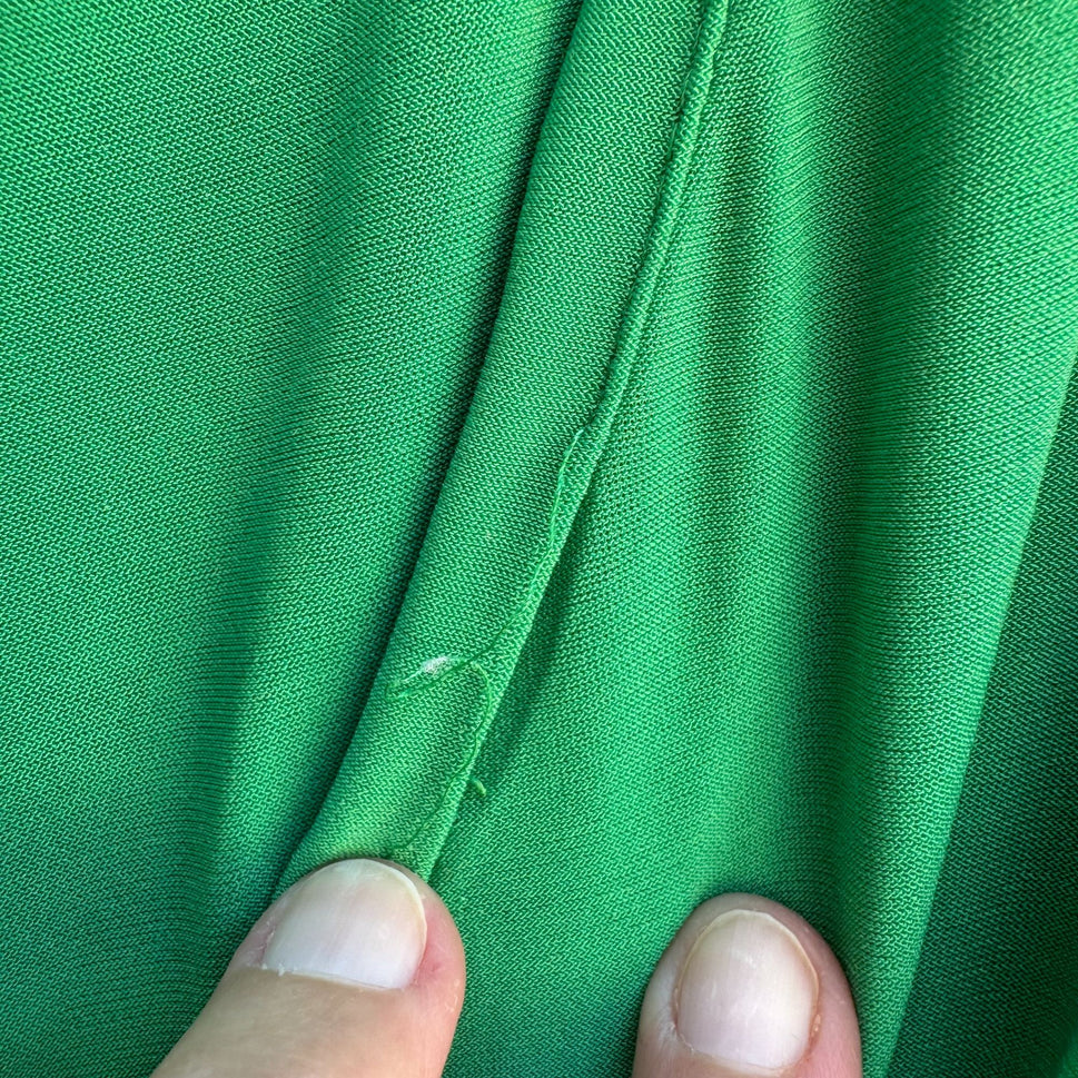 Lauren Ralph Lauren Womens Green Deep V Neck Draped Side Ruched Midi Dress 14