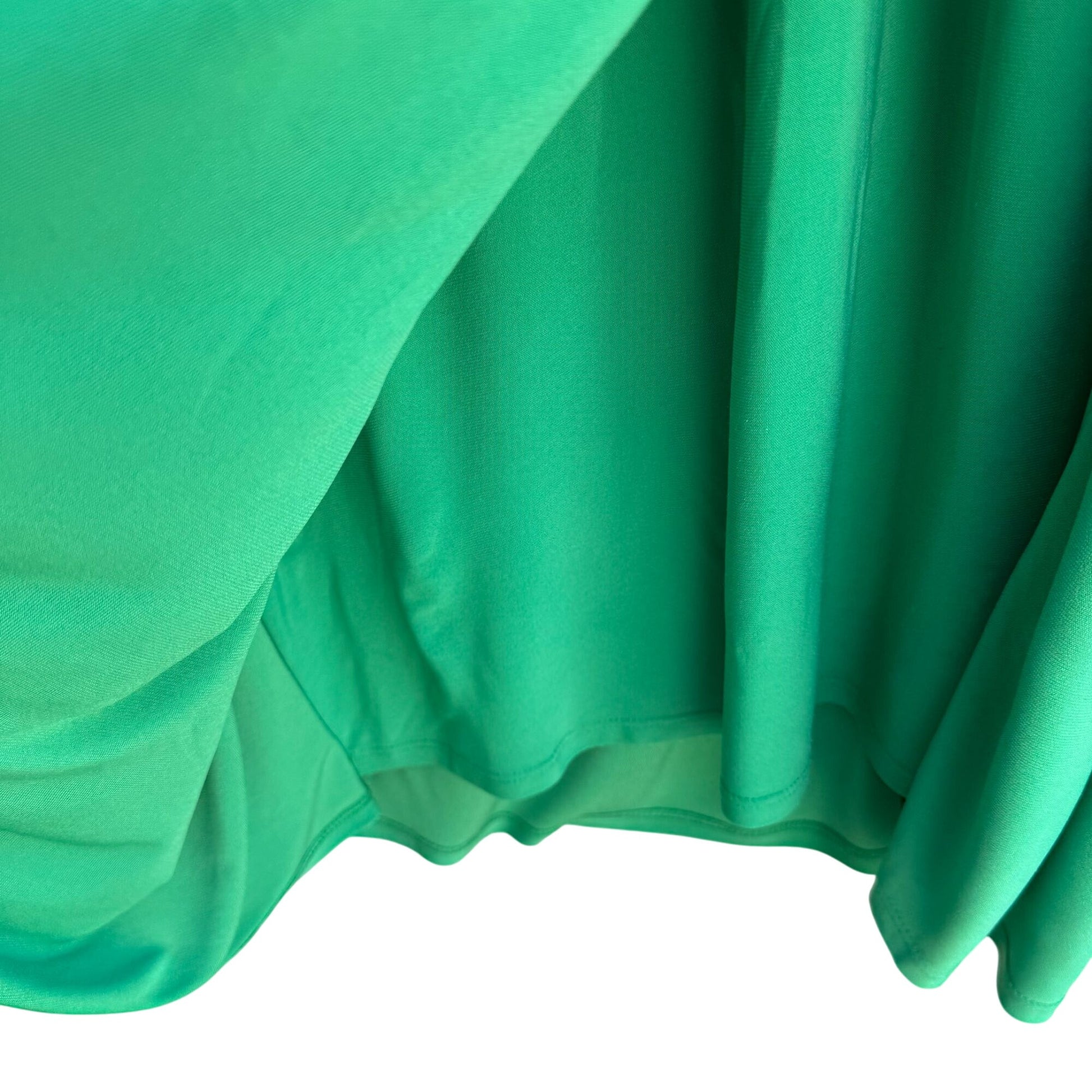 Lauren Ralph Lauren Womens Green Deep V Neck Draped Side Ruched Midi Dress 14