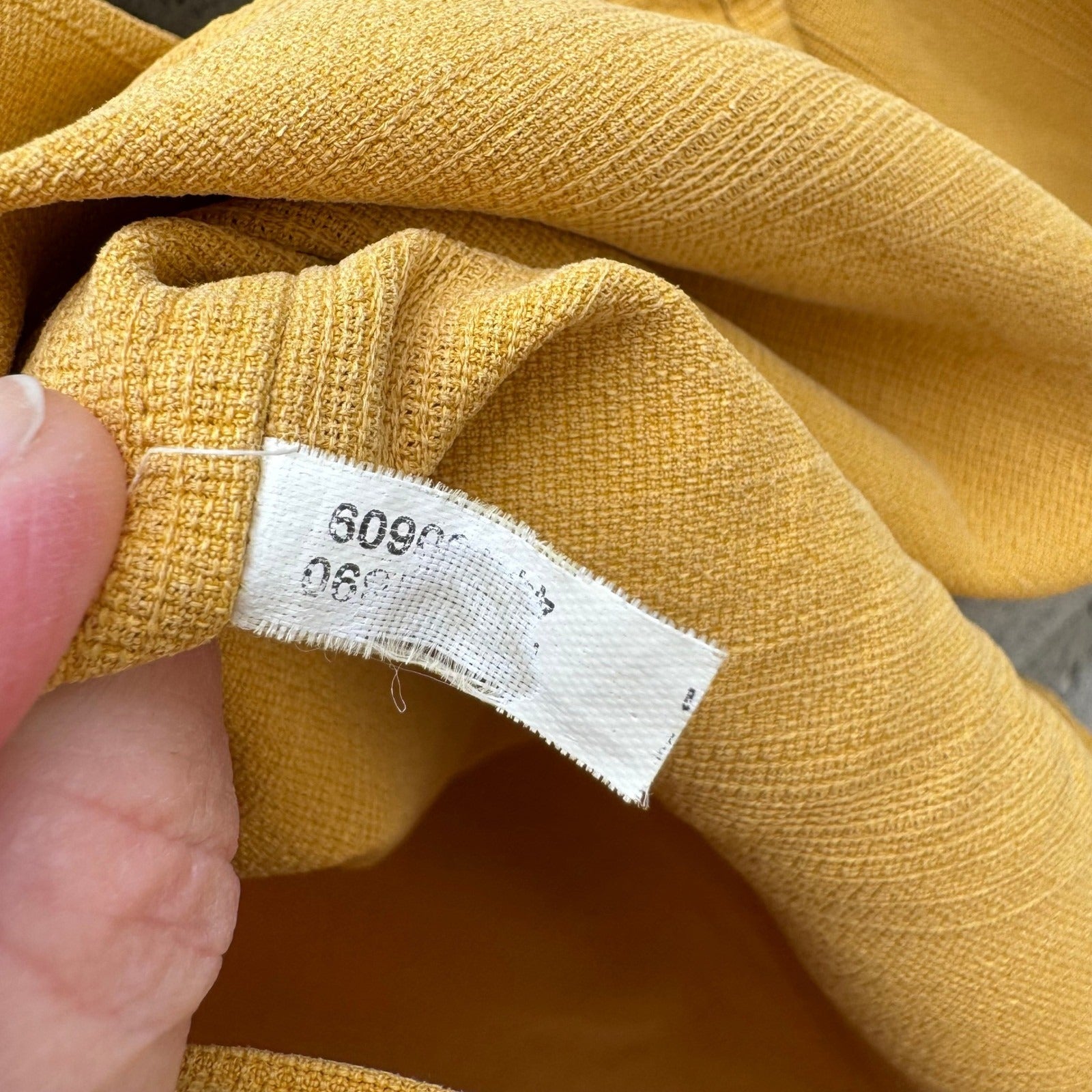 Tommy Bahama Mens XL Mustard Yellow 100% Silk Textured Long Sleeve Button Shirt