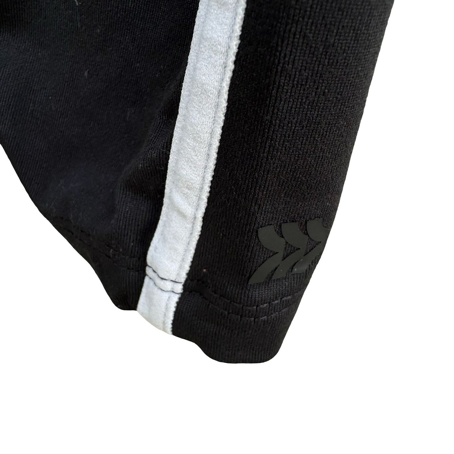 All in Motion XL Black Athletic Leggings White Side Stripe Drawstring Gym Pants