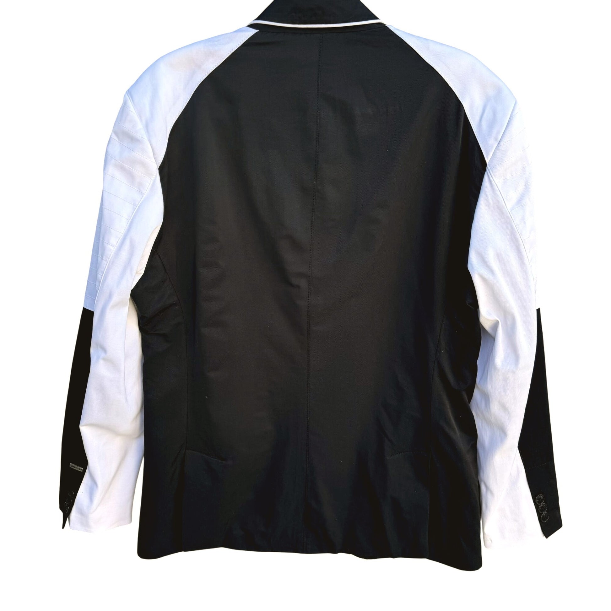 Mondo Jean Black White Mens Moto Racing Biker Zip Front Sport Blazer Jacket XXL