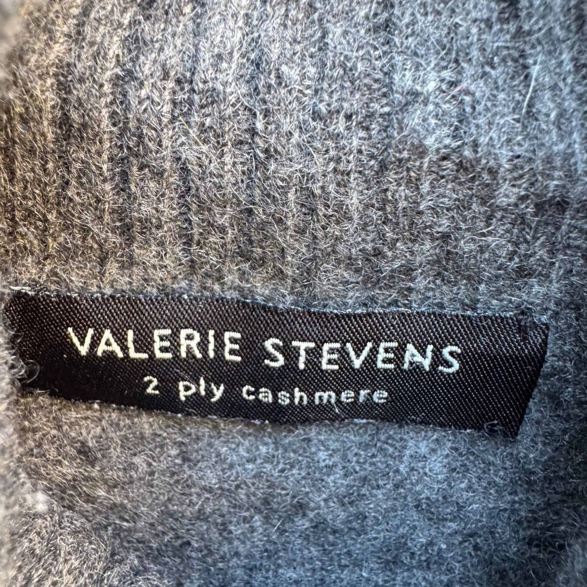 Valerie Stevens 2-Ply Cashmere Preppy Minimalist Quiet Luxury Zip Sweater Grey S