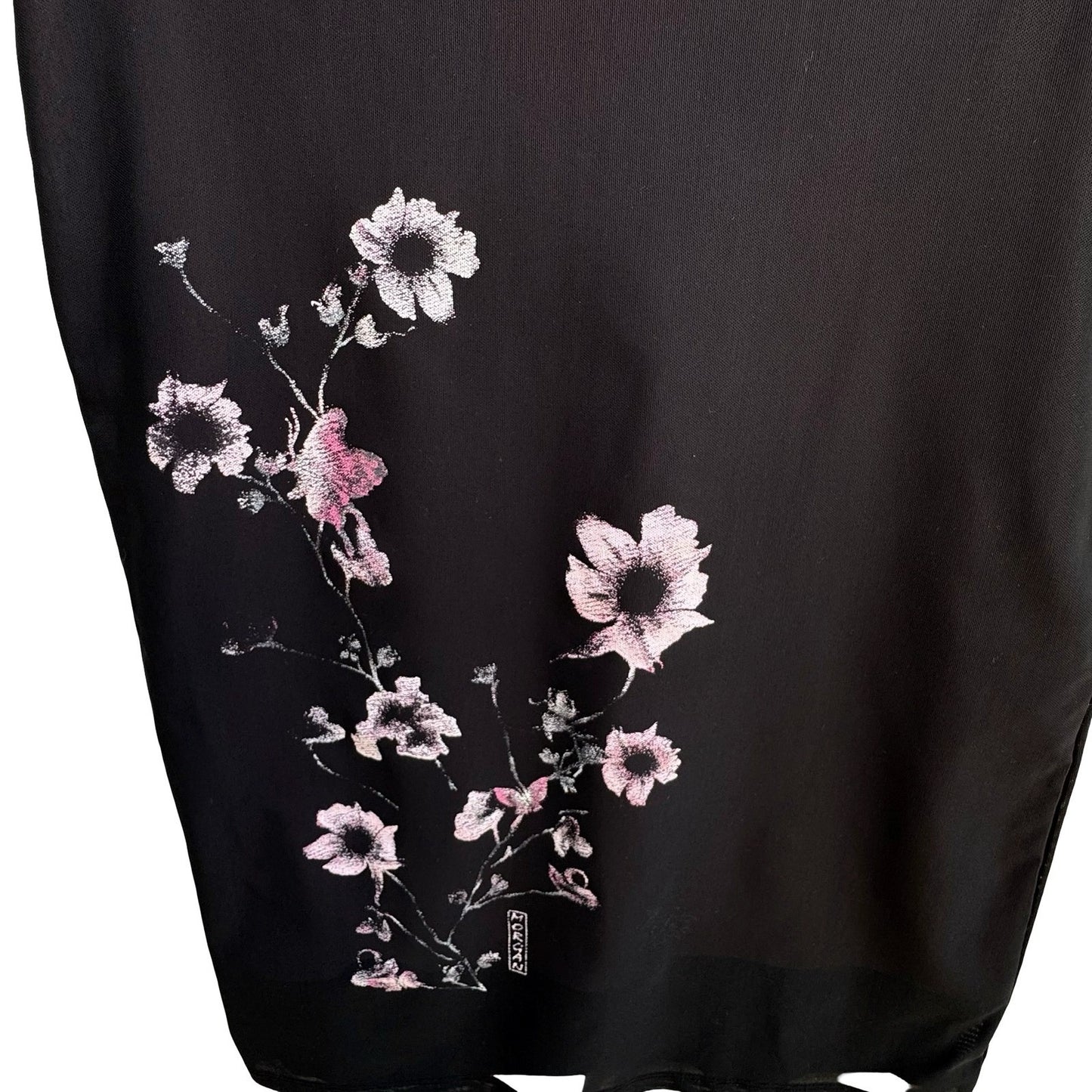 Morgan De Toi Vintage French Y2K Coquette Whimsigoth Mesh Floral Midi Skirt S
