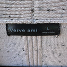 Switch Verve Ami Minimalist Layering Speckled Ribbed Open Front Knit Cardigan Sweater L 2 image